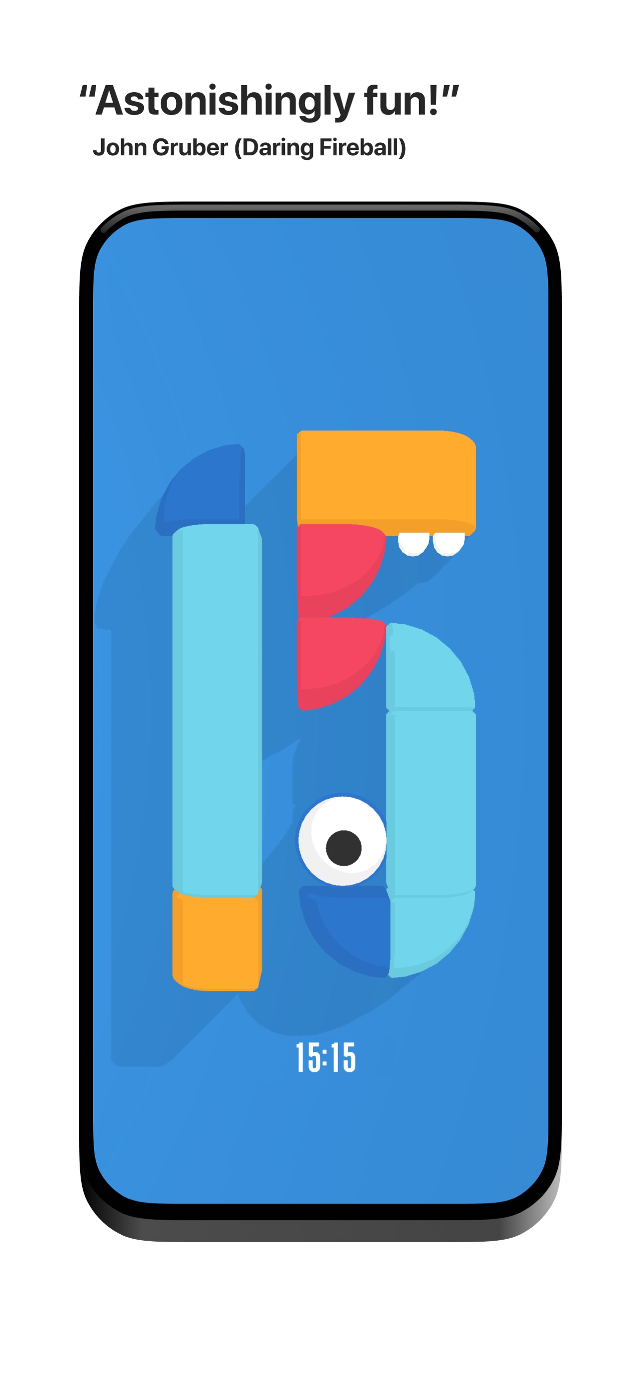 (Not Boring) Timer App Store screenshot: "Astonishingly fun!" John Gruber (Daring Fireball)