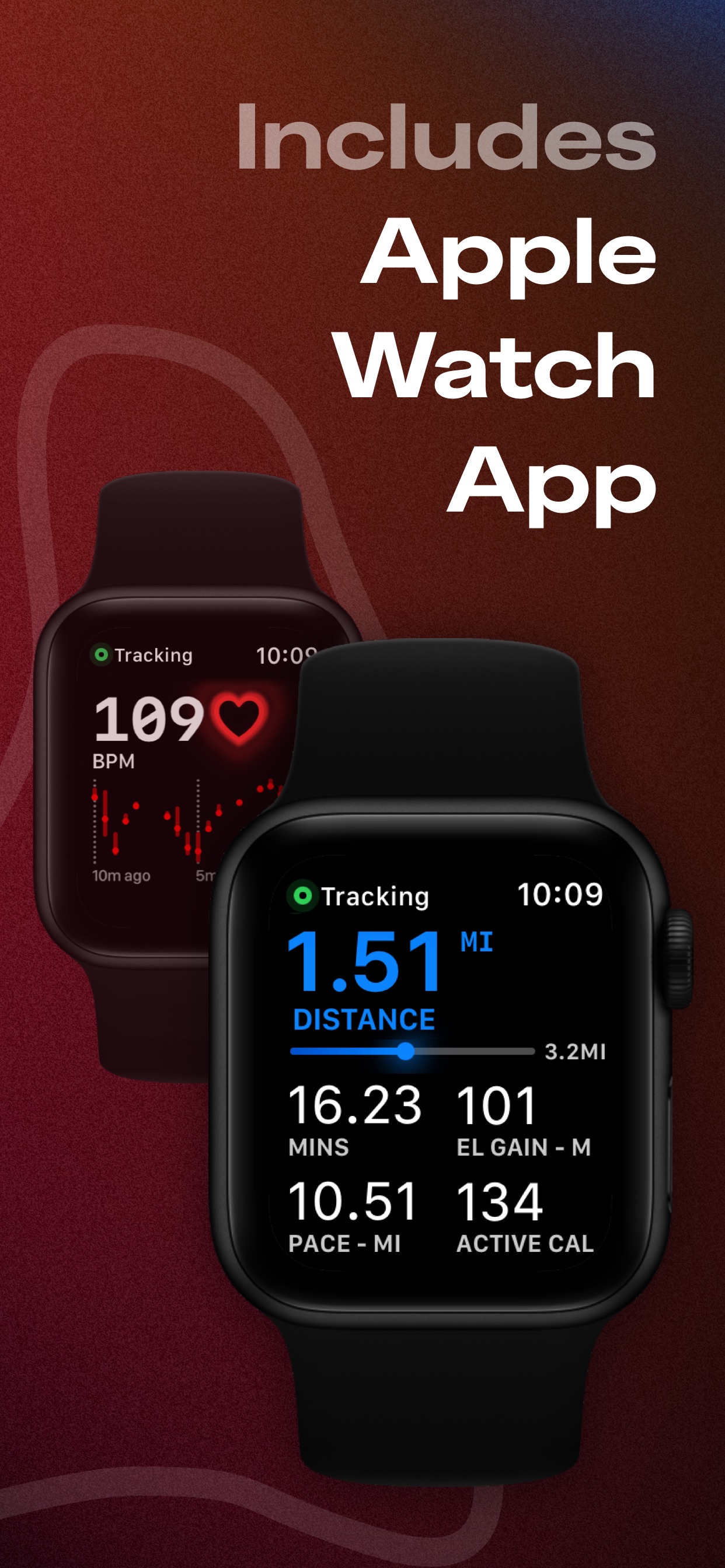 Any Distance App Store screenshot: Includes Apple Watch App