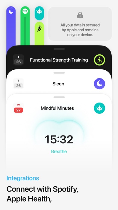Amie App Store screenshot 5: Integrations Connect with Spotify, Apple Health,