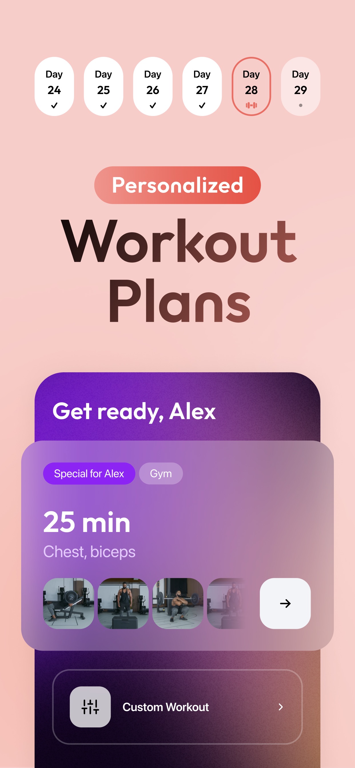 Zing App Store screenshot: Personalized Workout Plans