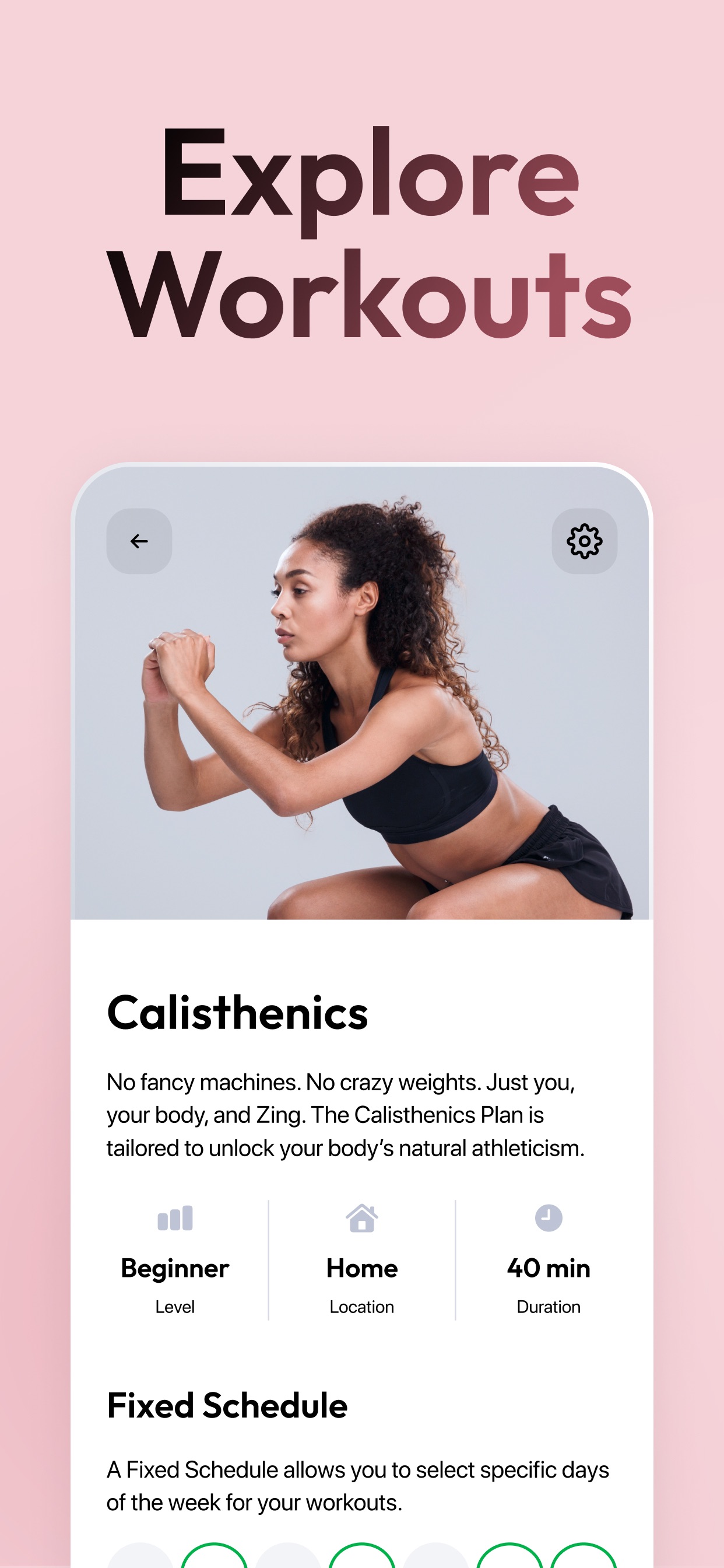 Zing App Store screenshot 6: Explore Workouts