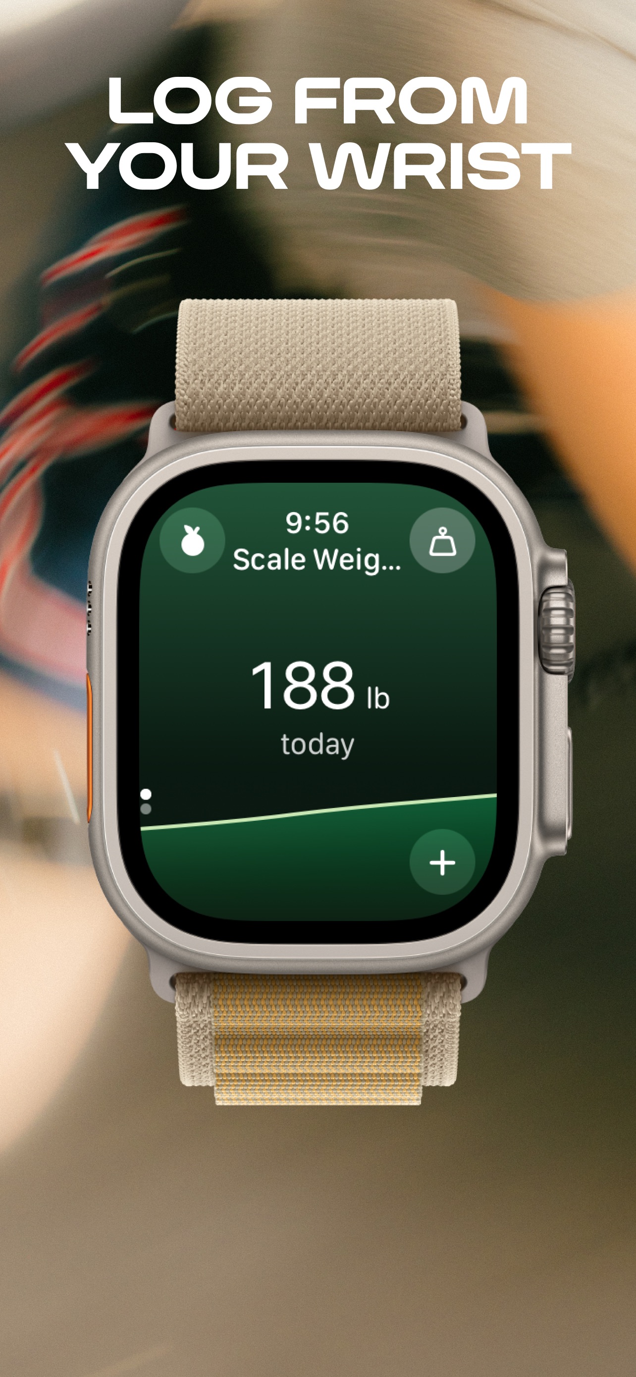 MacroFactor App Store screenshot: LOG FROM YOUR WRIST