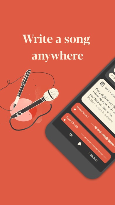 Demo App Store screenshot: Write a song anywhere