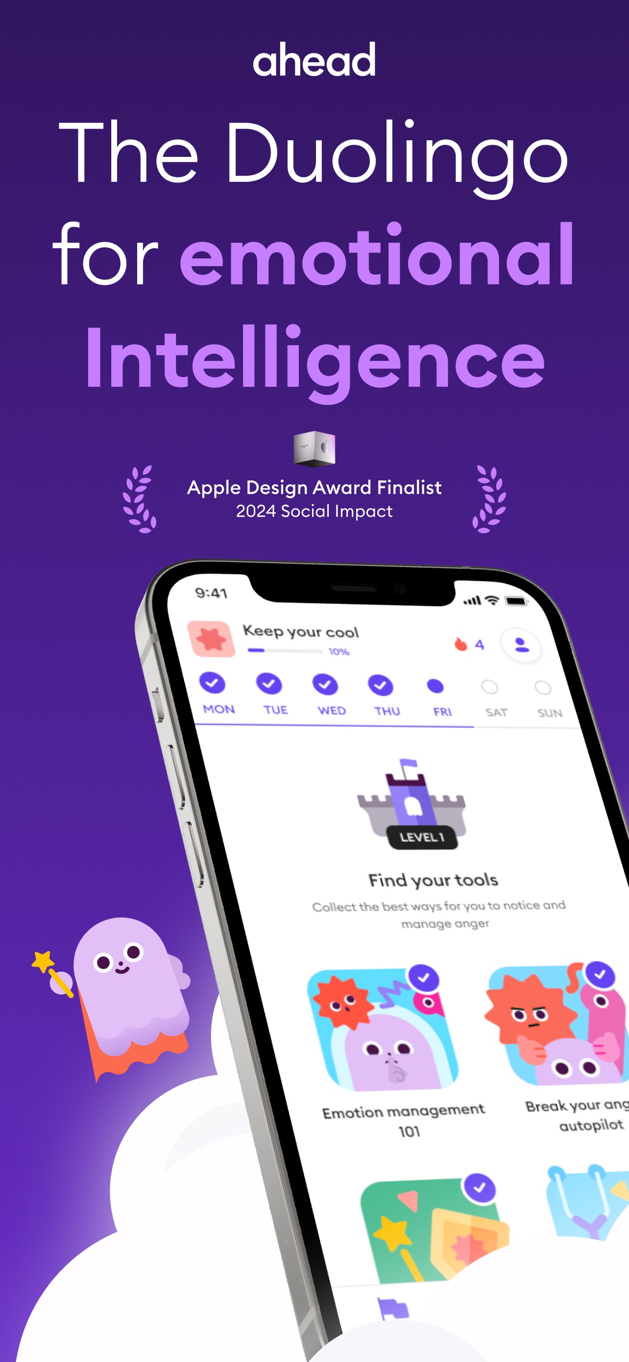 Ahead App Store screenshot: The Duolingo for emotional Intelligence