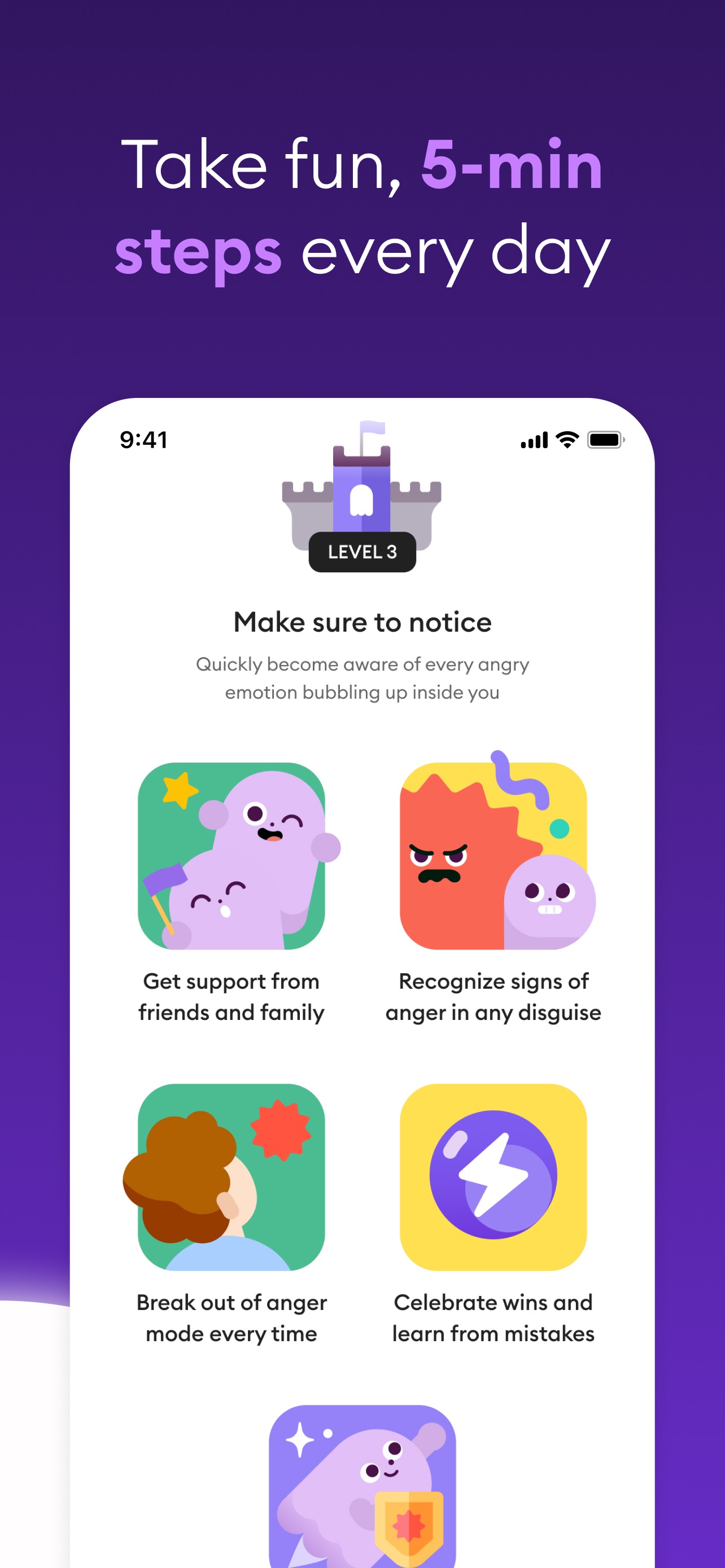 Ahead App Store screenshot 5: Take fun, 5-min steps every day