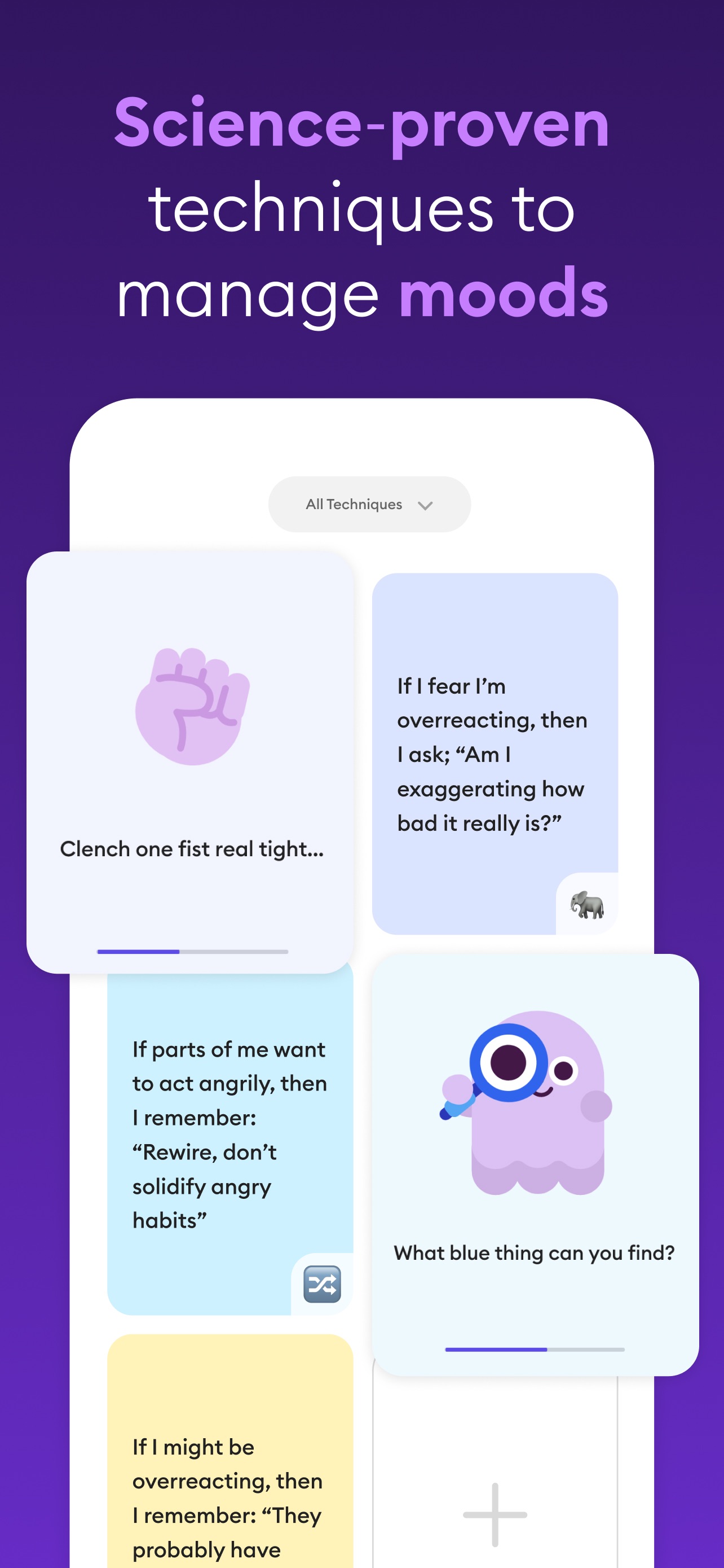 Ahead App Store screenshot: Science-proven techniques to manage moods