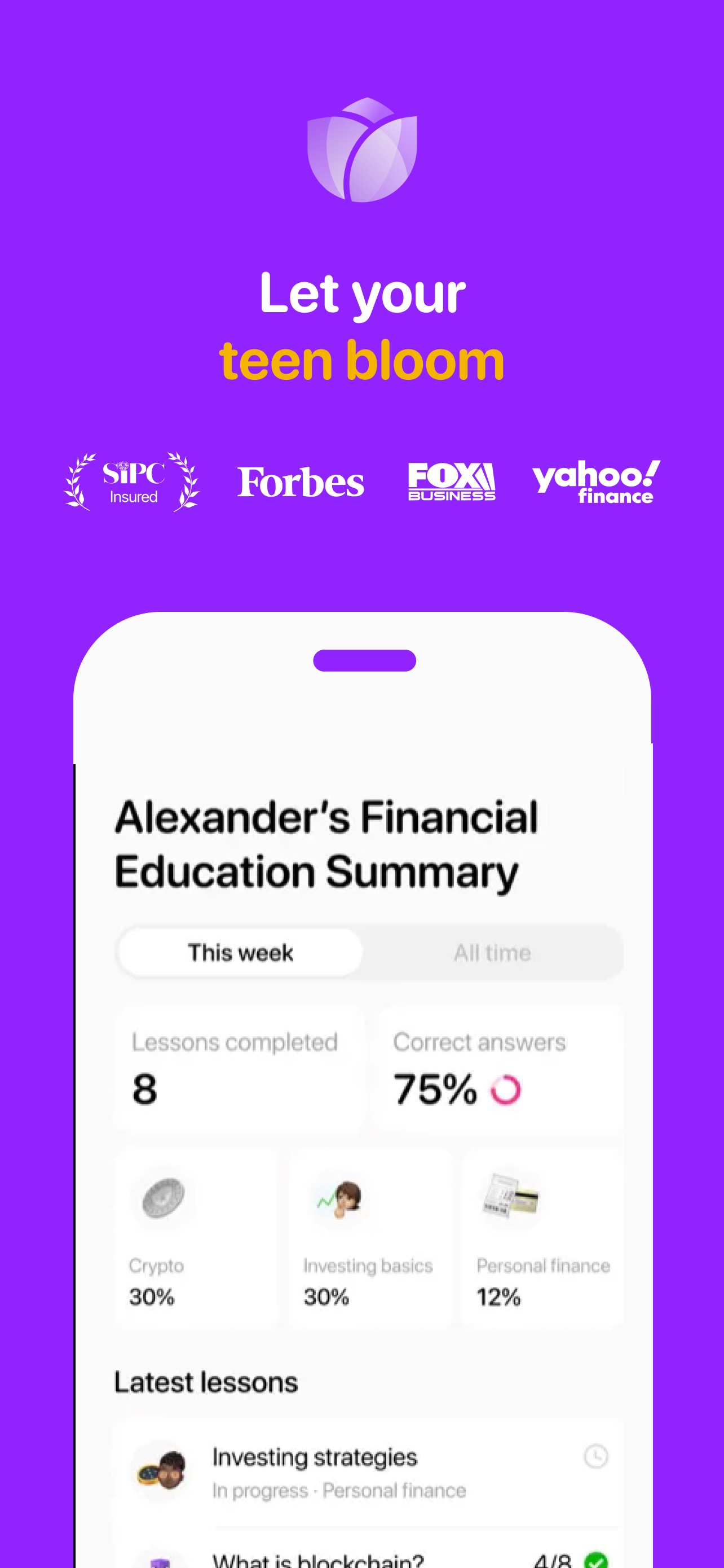 Bloom App Store screenshot 8: Let your teen bloom