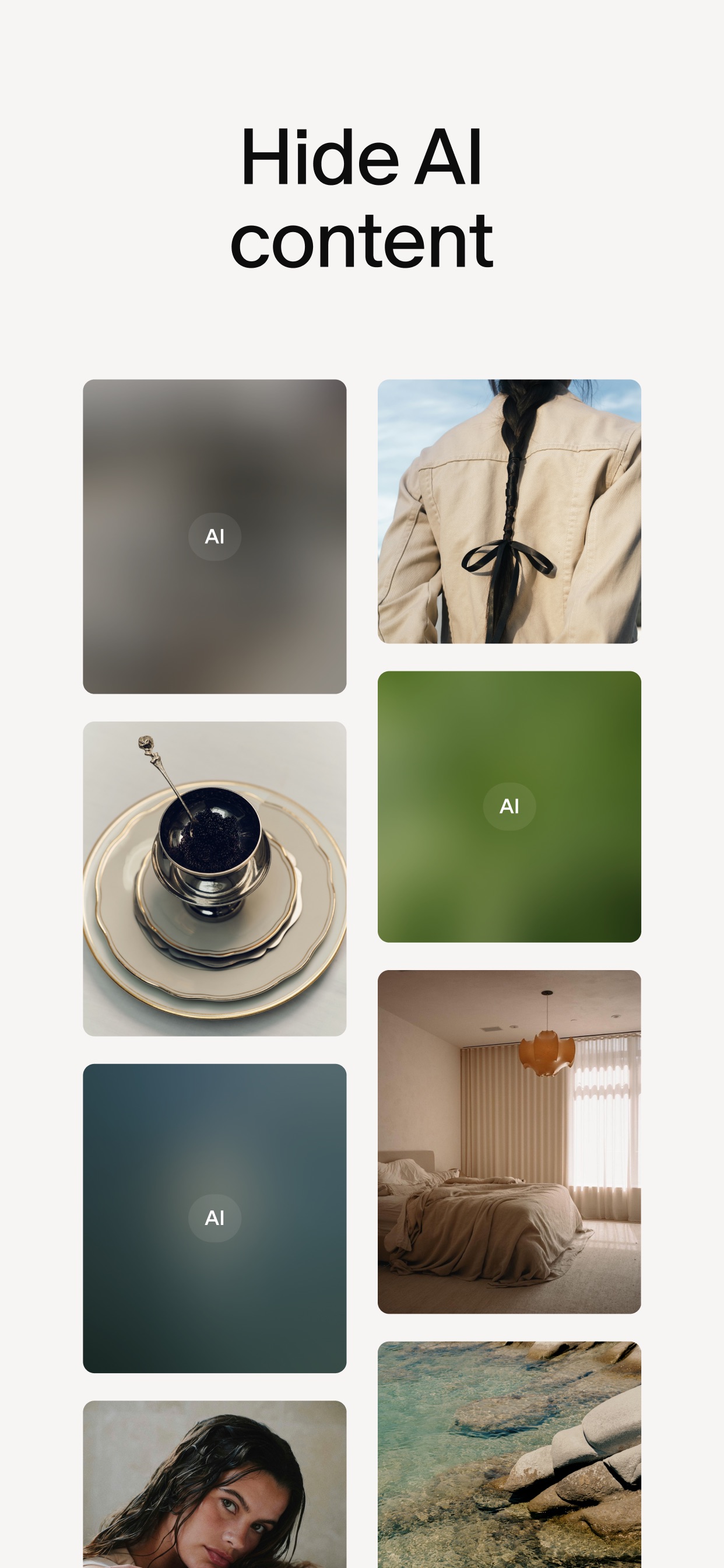 Cosmos App Store screenshot 6: Hide AI content