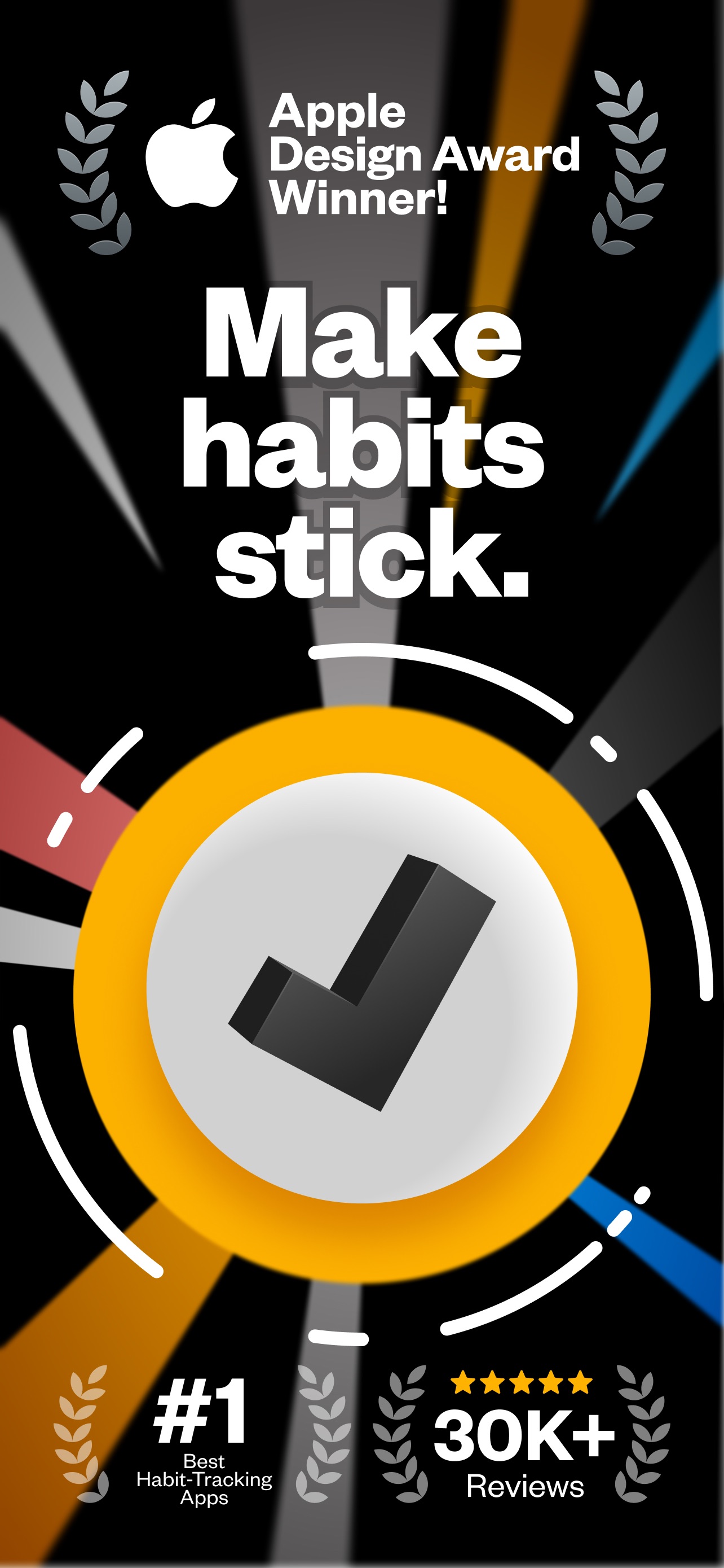 (Not Boring) Habits App Store screenshot: Make habits stick.