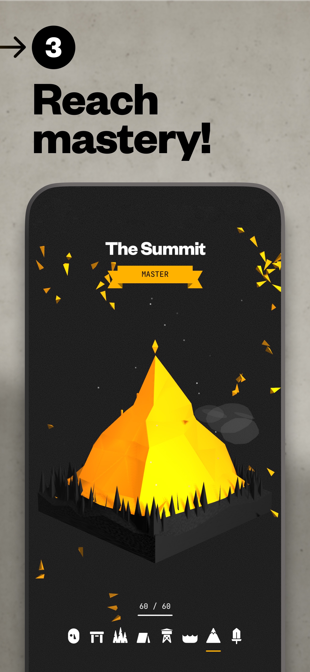 (Not Boring) Habits App Store screenshot: Reach mastery!