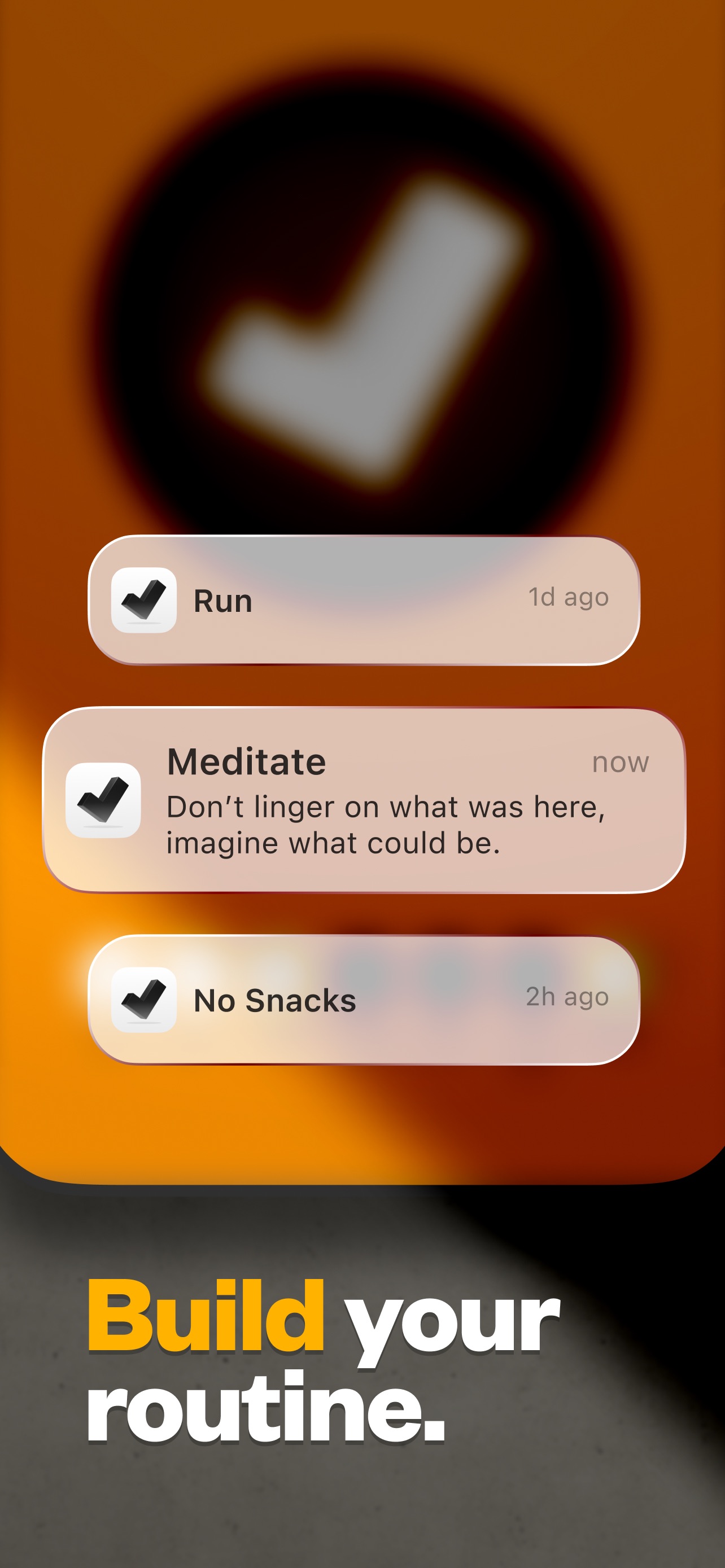 (Not Boring) Habits App Store screenshot 5: Build your routine.