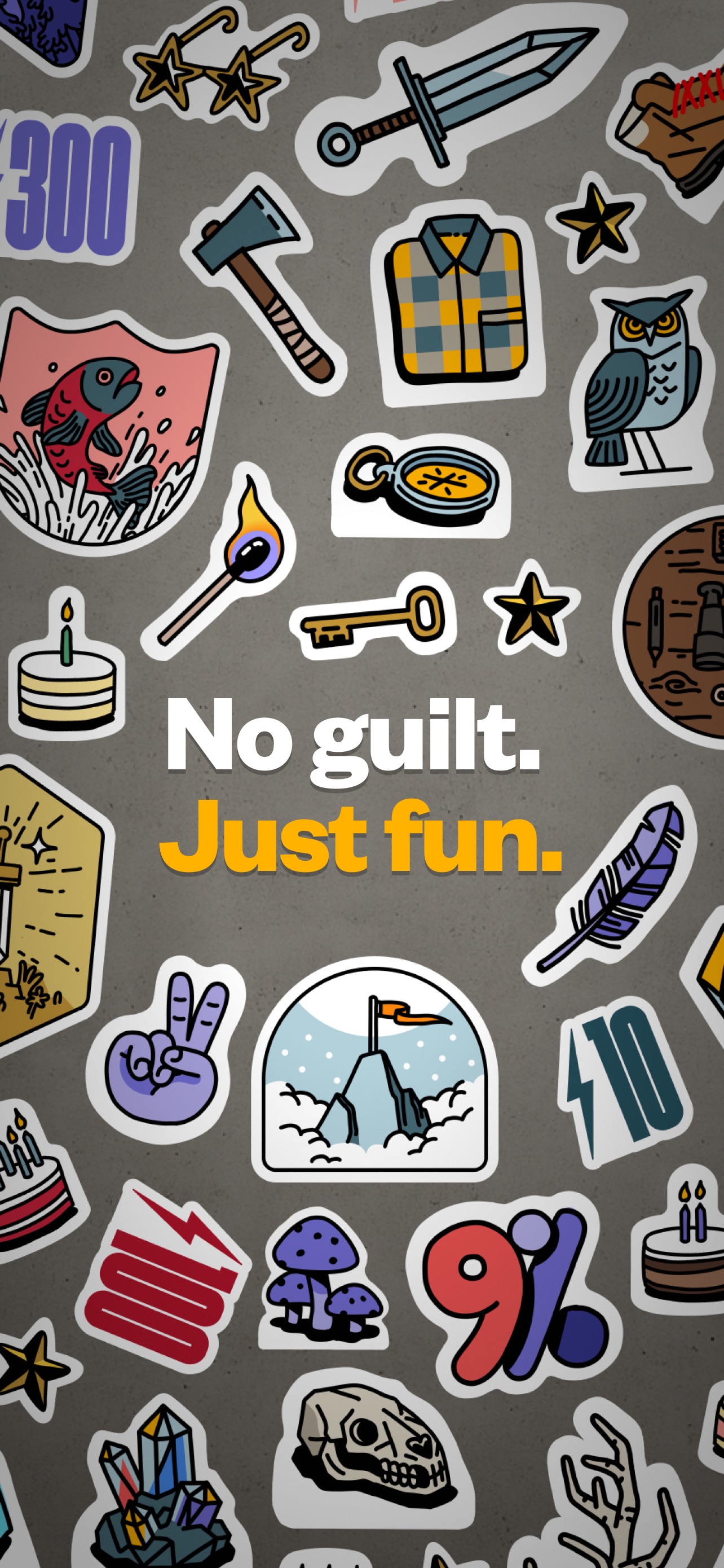 (Not Boring) Habits App Store screenshot: No guilt. Just fun.
