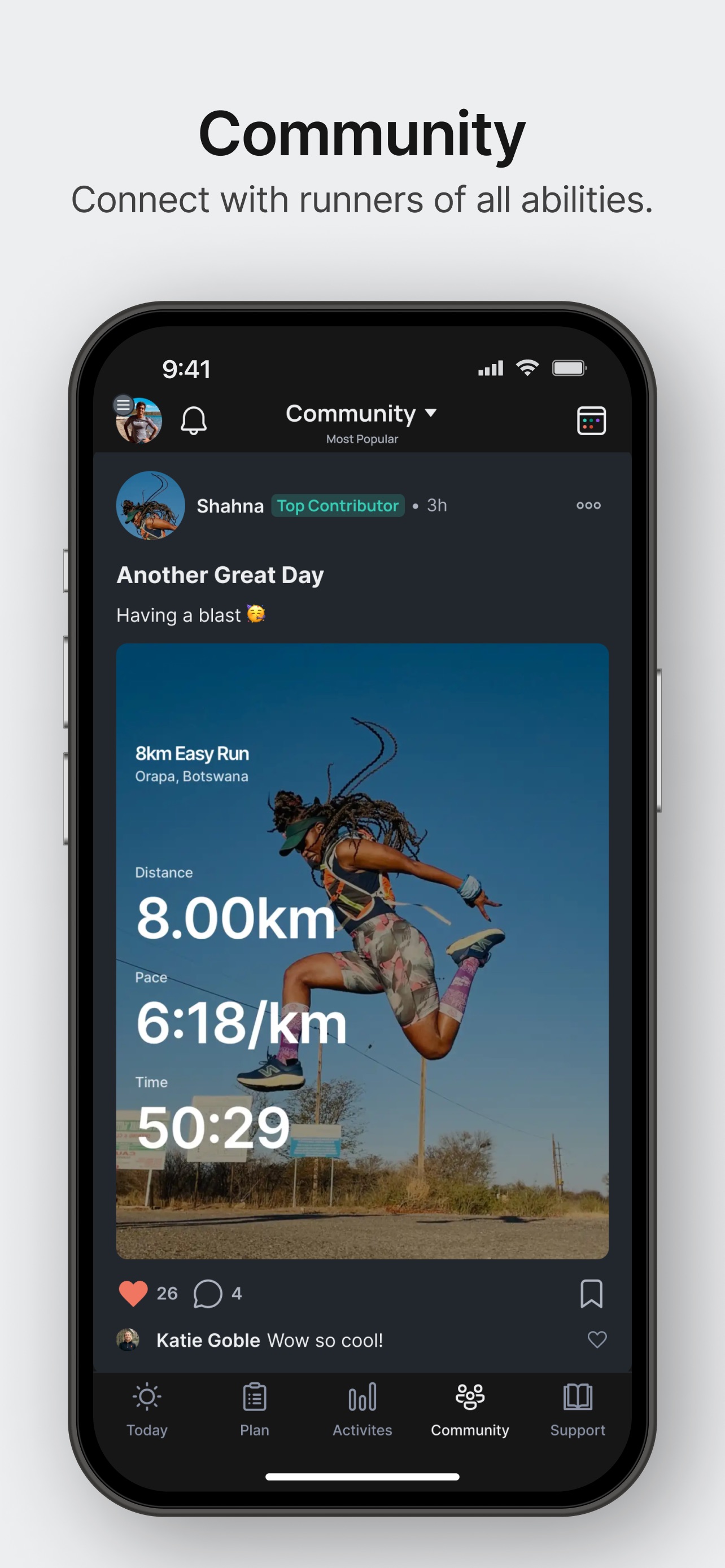 Runna App Store screenshot 9: Community
Connect with runners of all abilities.