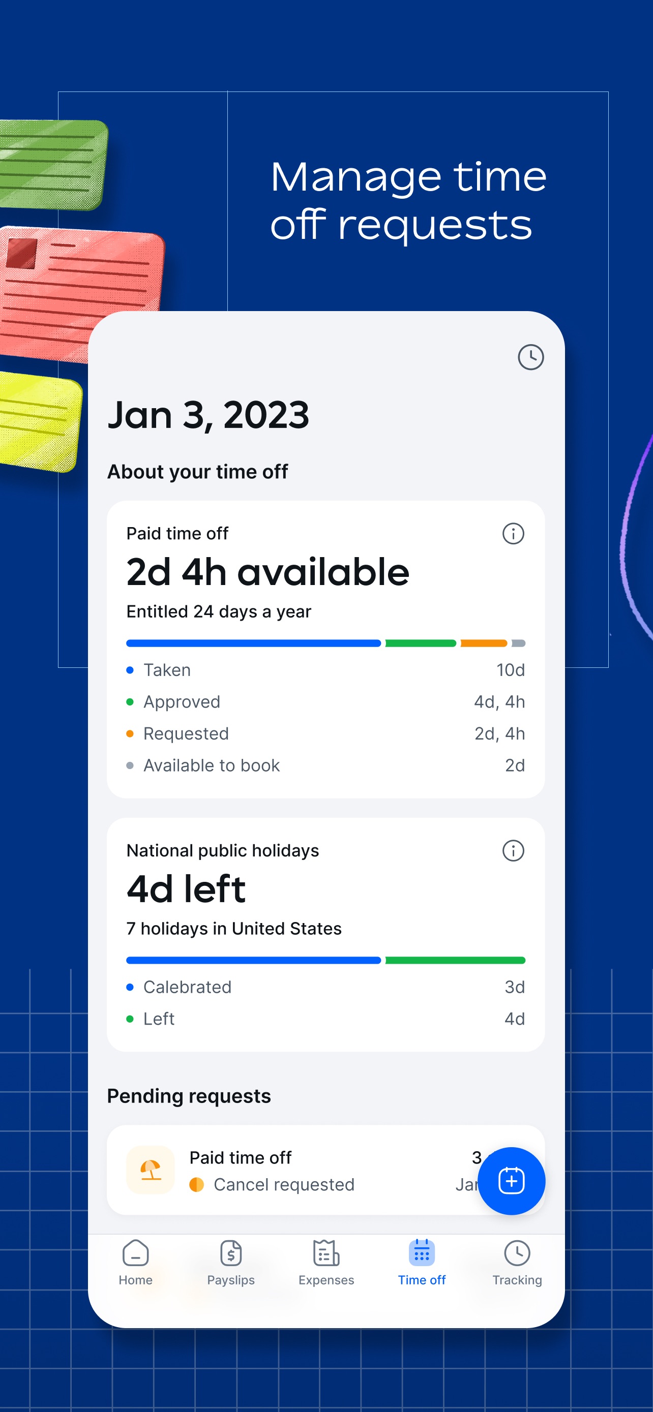 Remote Global HR App Store screenshot: Manage time off requests
