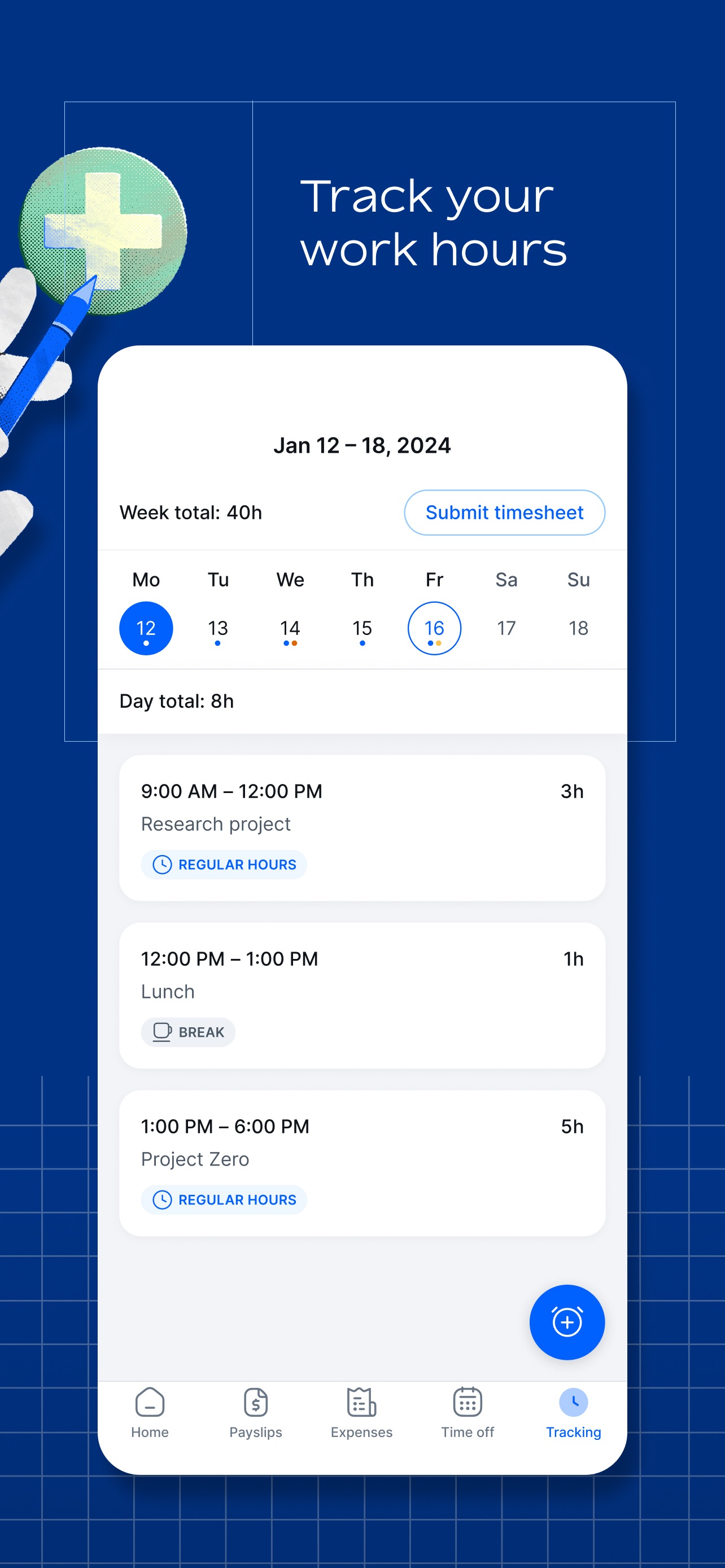 Remote Global HR App Store screenshot 6: Track your work hours