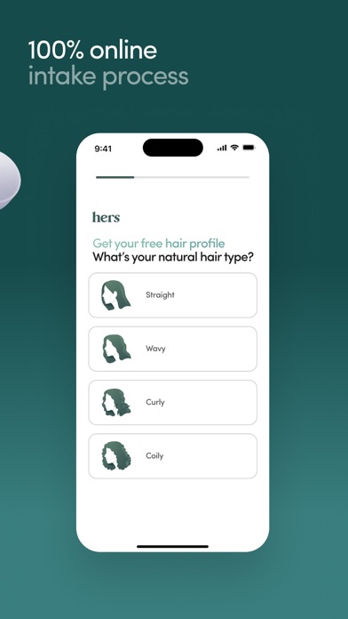 Hers App Store screenshot: 100% online intake process
