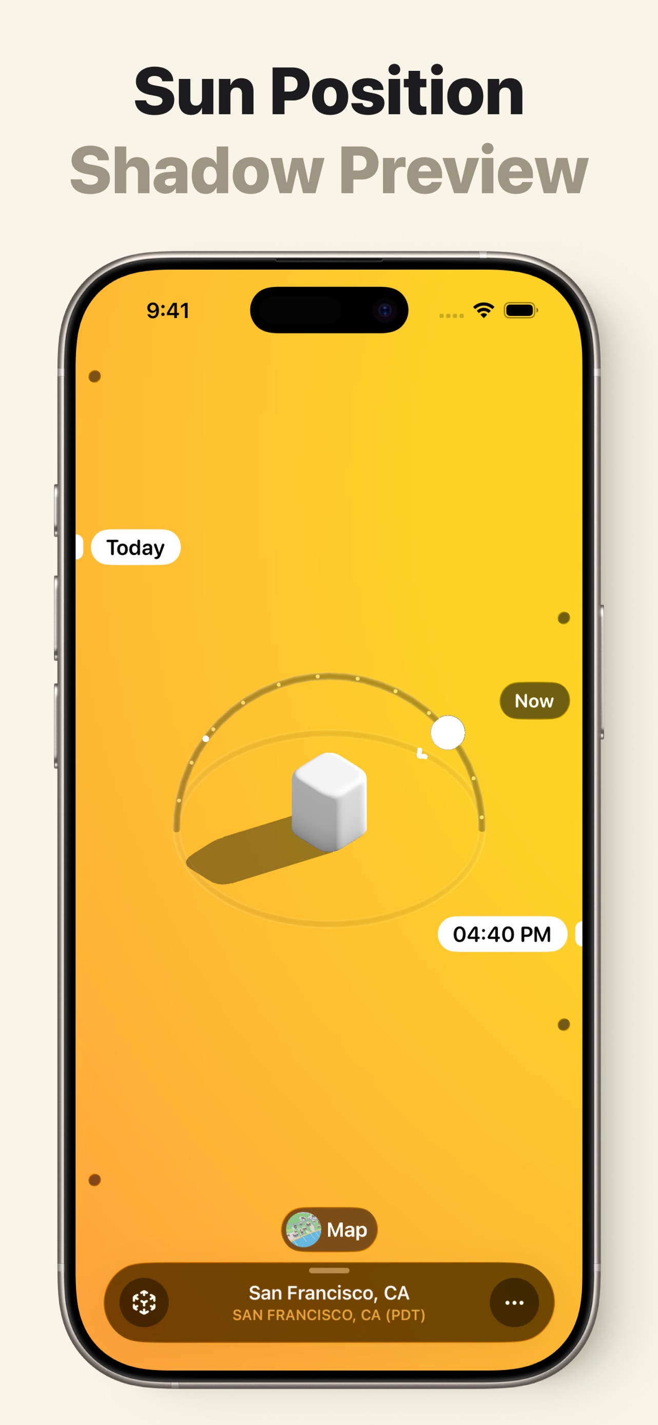 Sunlitt App Store screenshot 5: Sun Position Shadow Preview