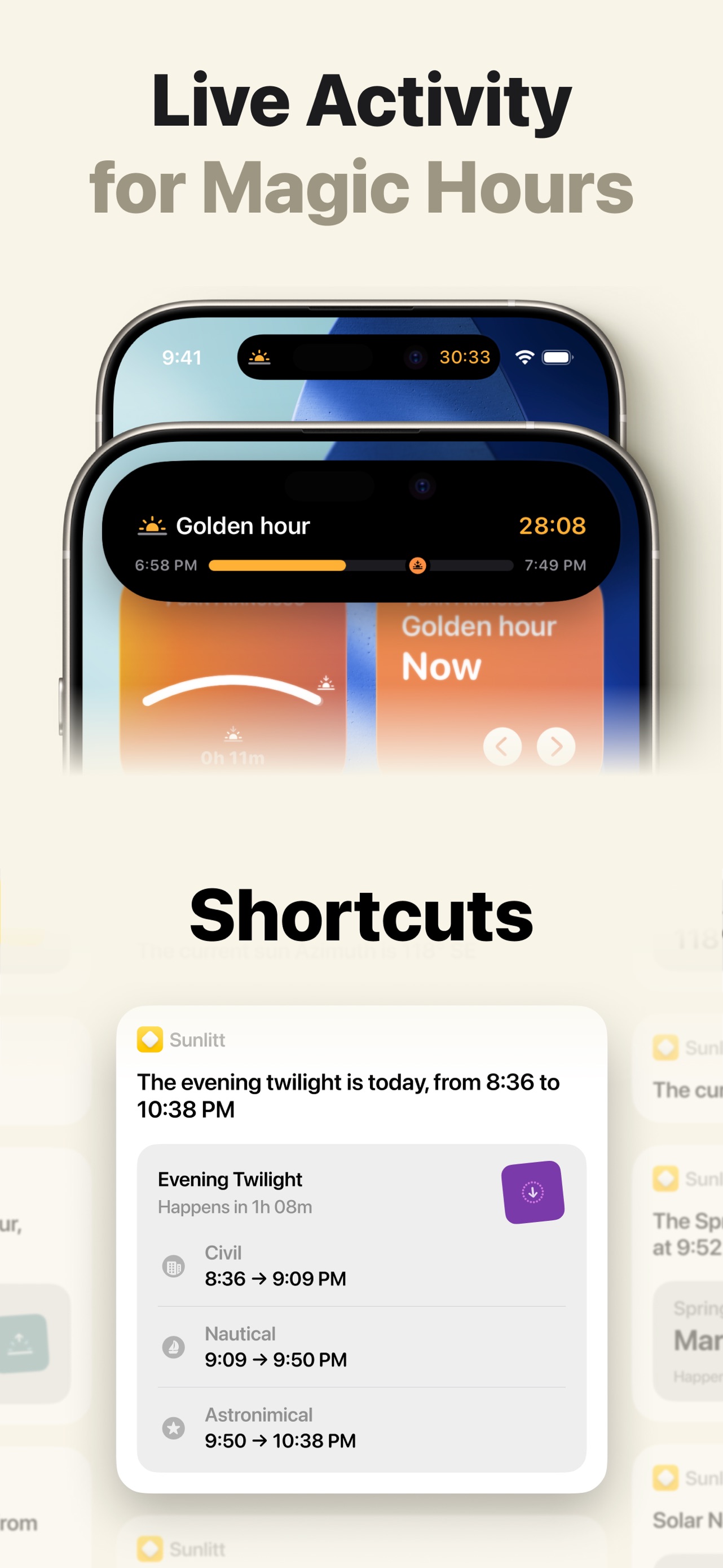 Sunlitt App Store screenshot: listing design