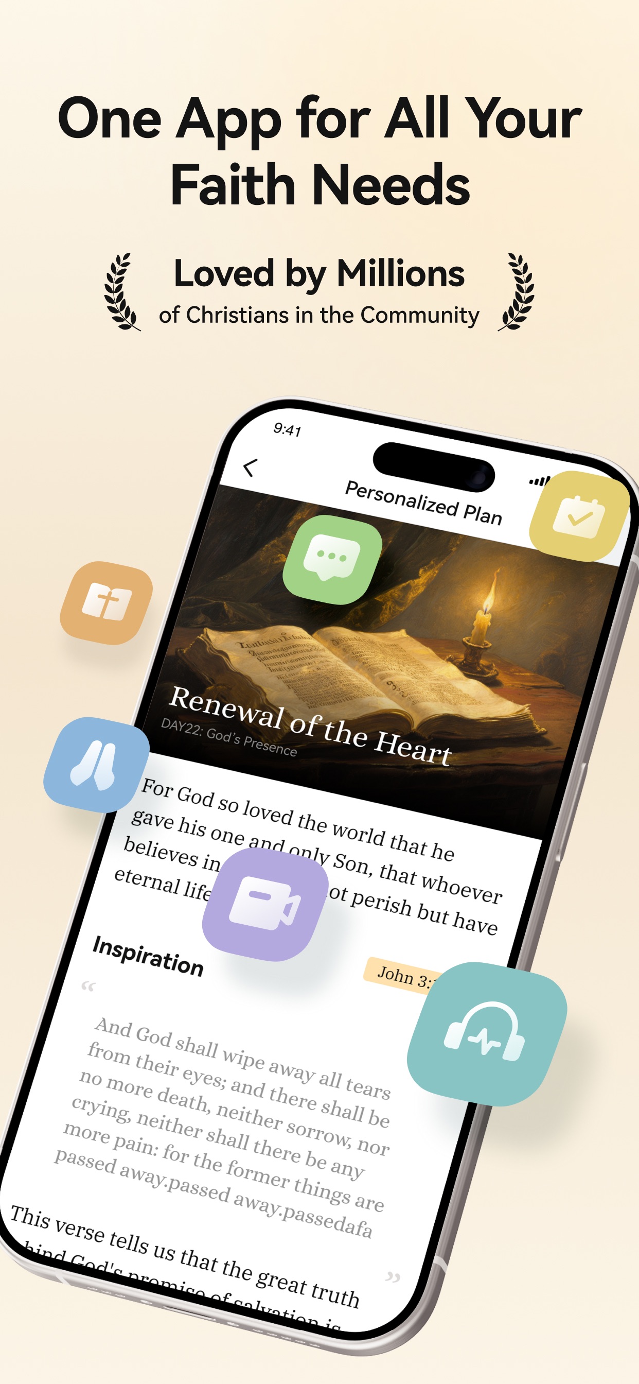 bless. App Store screenshot: One App for All Your Faith Needs Loved by Millions of Christians in the Community