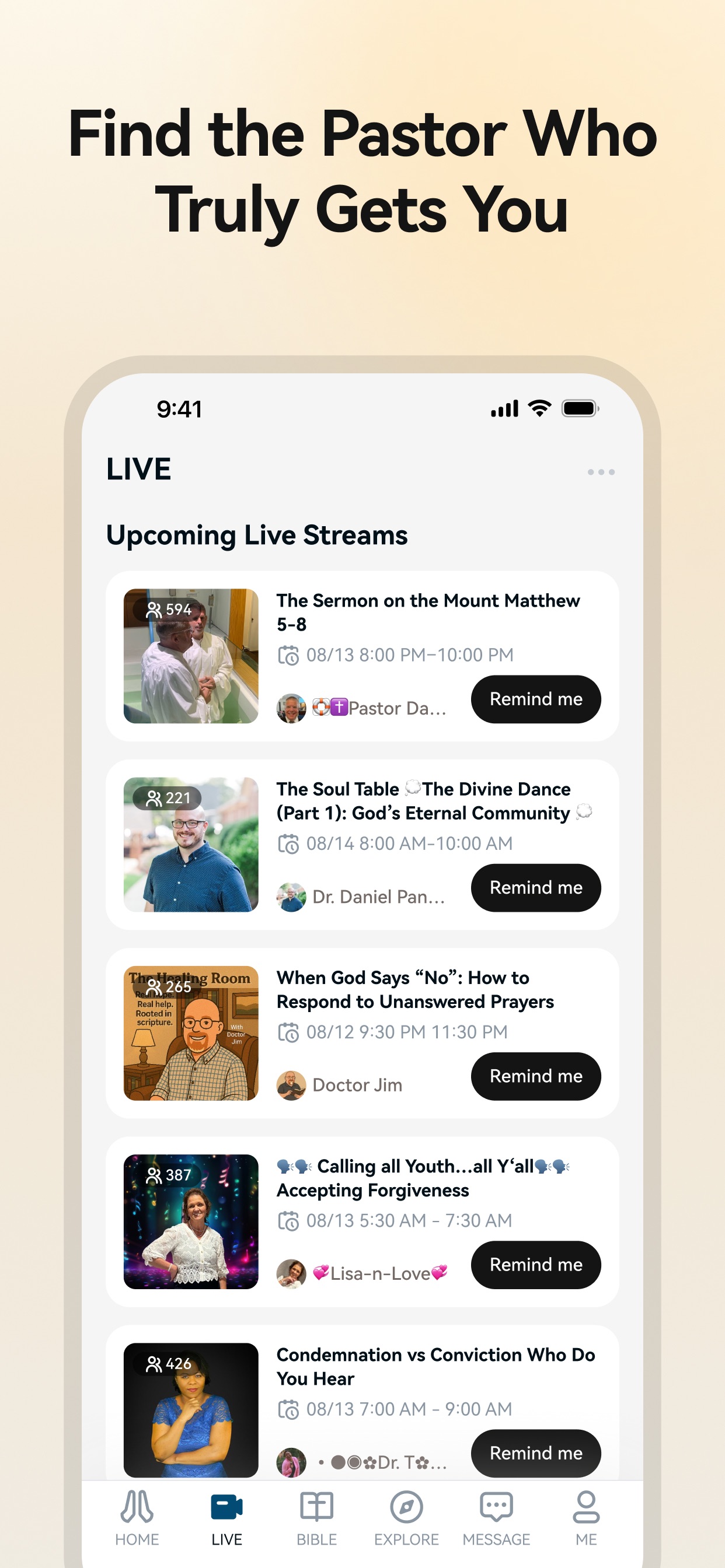 bless. App Store screenshot 6: Find the Pastor Who Truly Gets You
