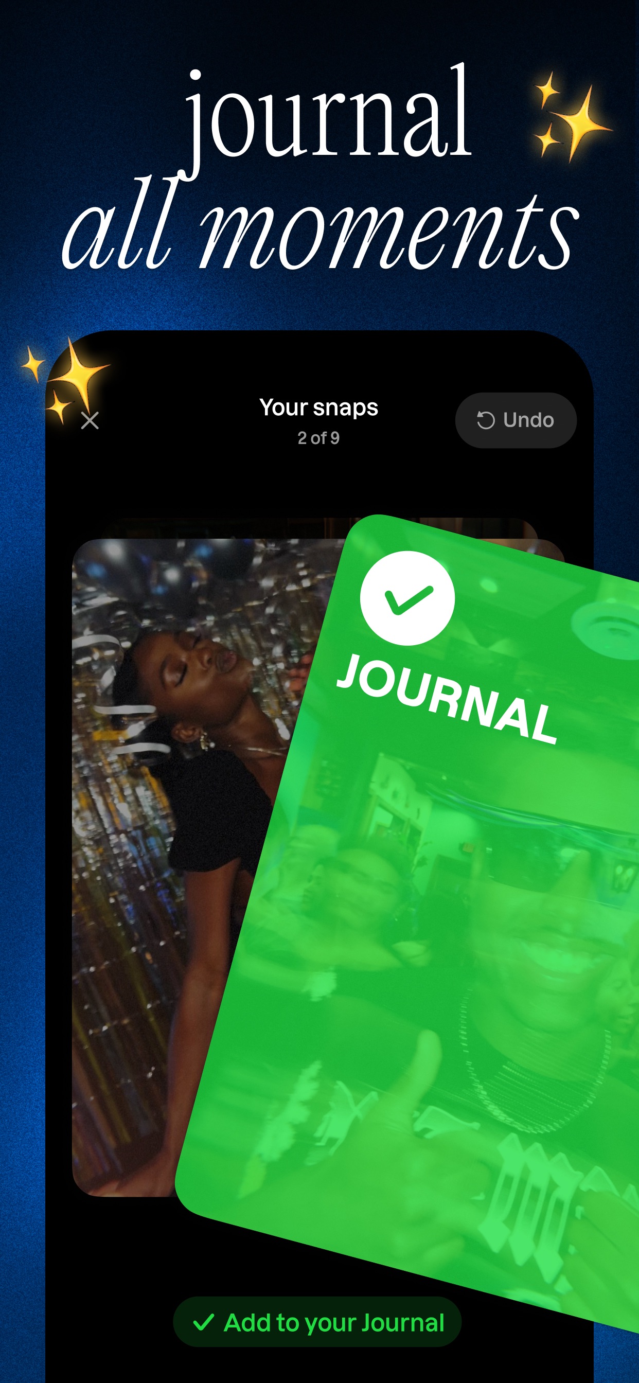 Lapse App Store screenshot: journal all moments