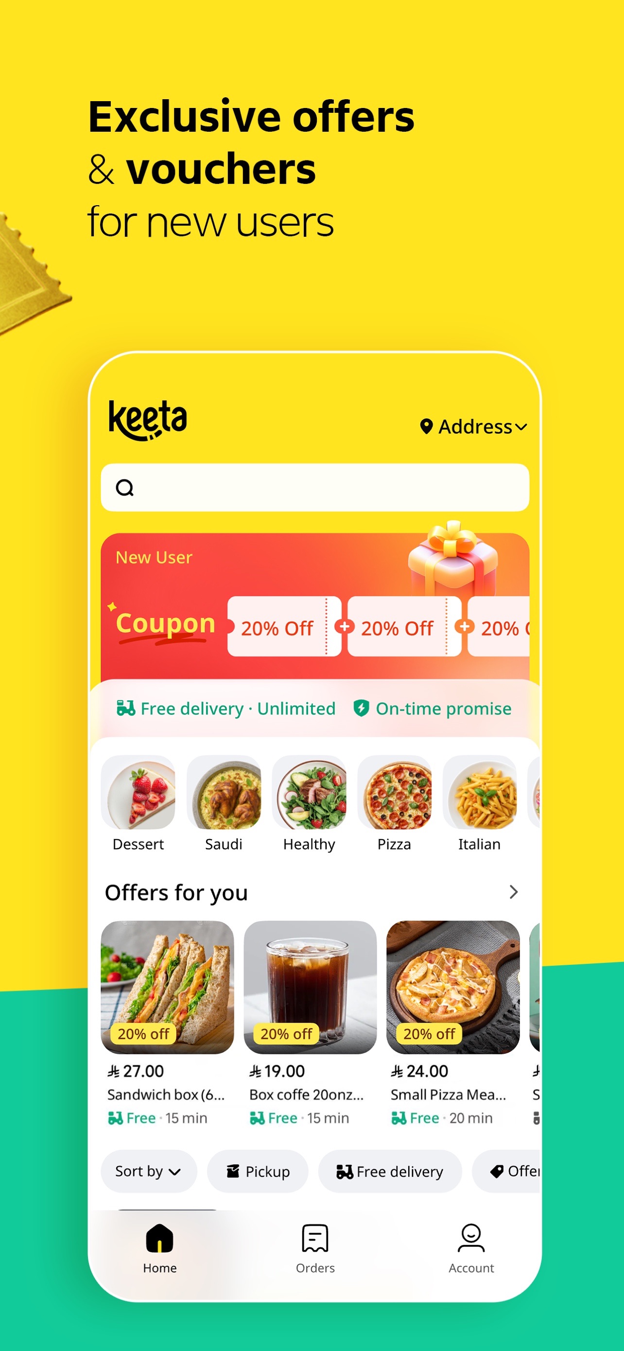 Keeta App Store screenshot: Exclusive offers & vouchers for new users