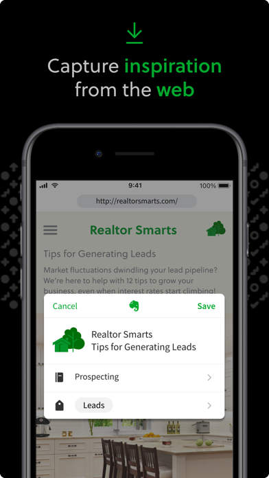 Evernote App Store screenshot 8: Capture inspiration from the web