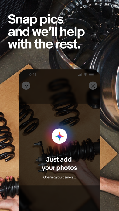 eBay App Store screenshot: Snap pics and we’ll help with the rest.