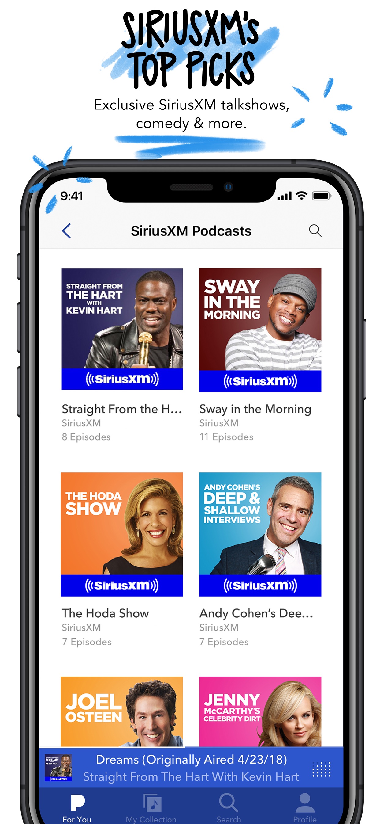 Pandora App Store screenshot 6: SIRIUSXM'S TOP PICKS
Exclusive SiriusXM talkshows, comedy & more.
