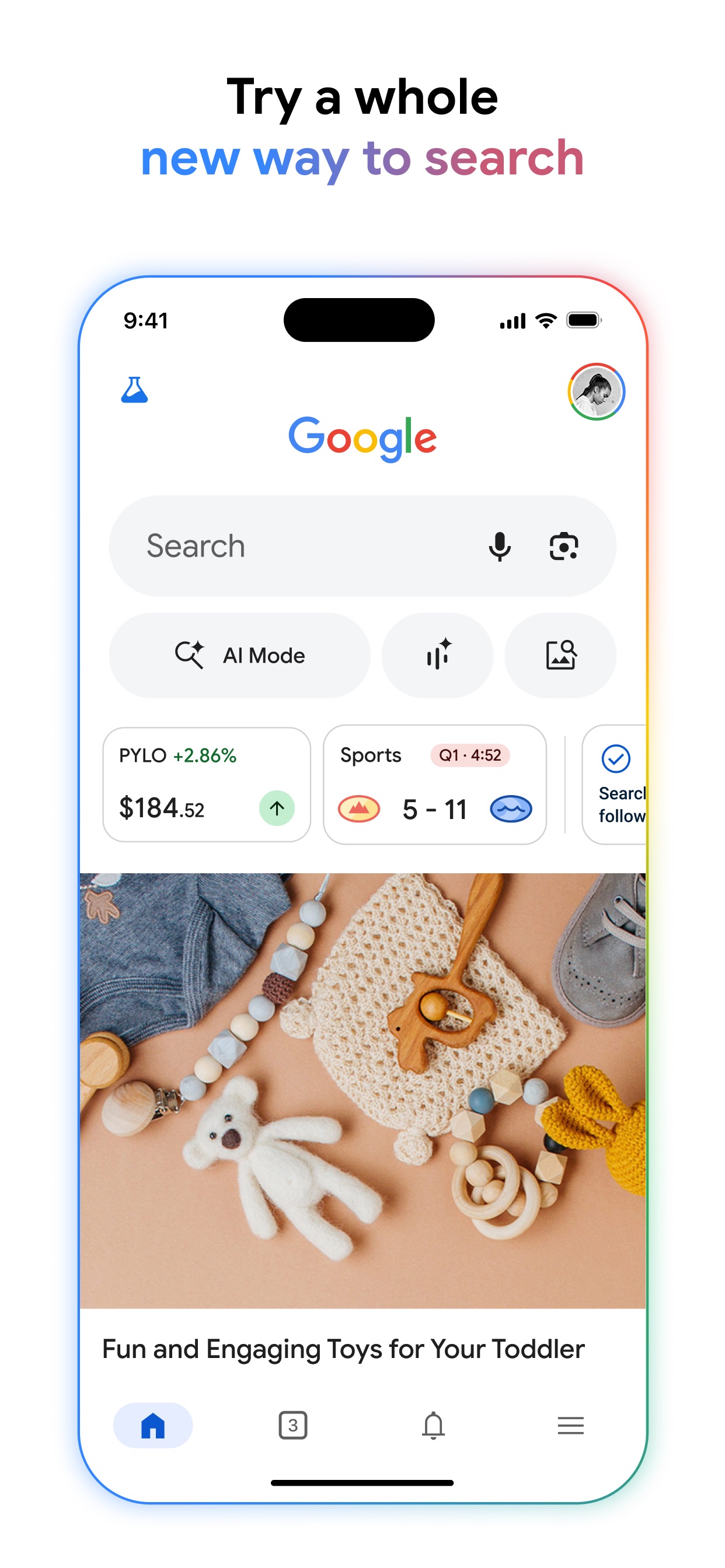 Google App Store screenshot: Try a whole new way to search