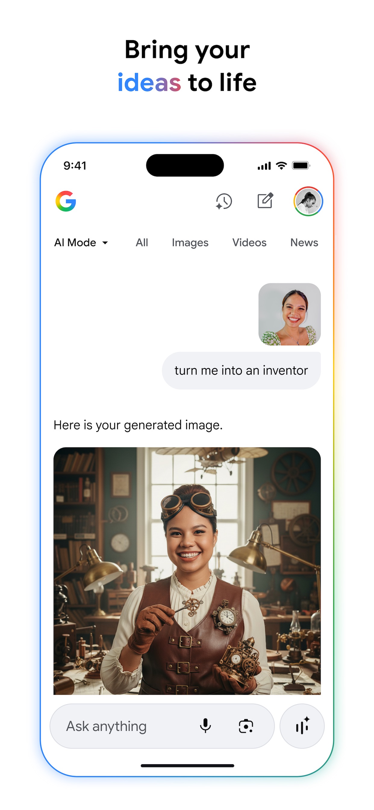 Google App Store screenshot: Bring your ideas to life