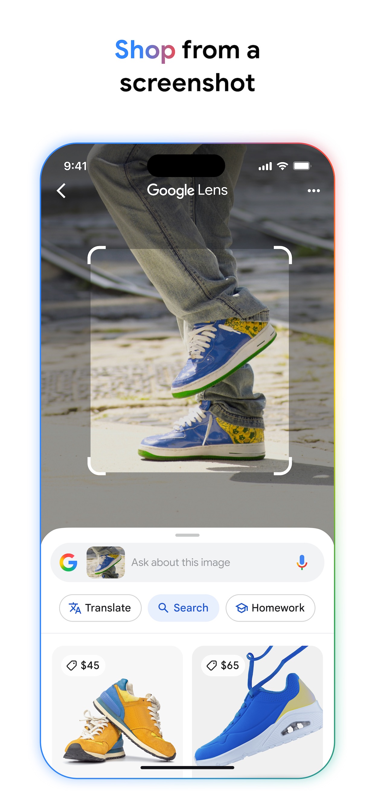 Google App Store screenshot 6: Shop from a screenshot