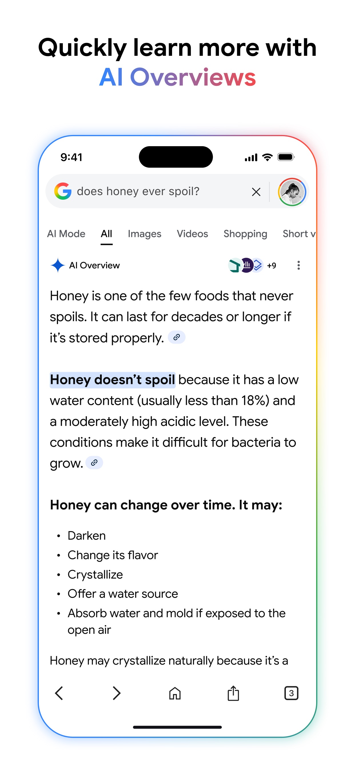 Google App Store screenshot 8: Quickly learn more with AI Overviews