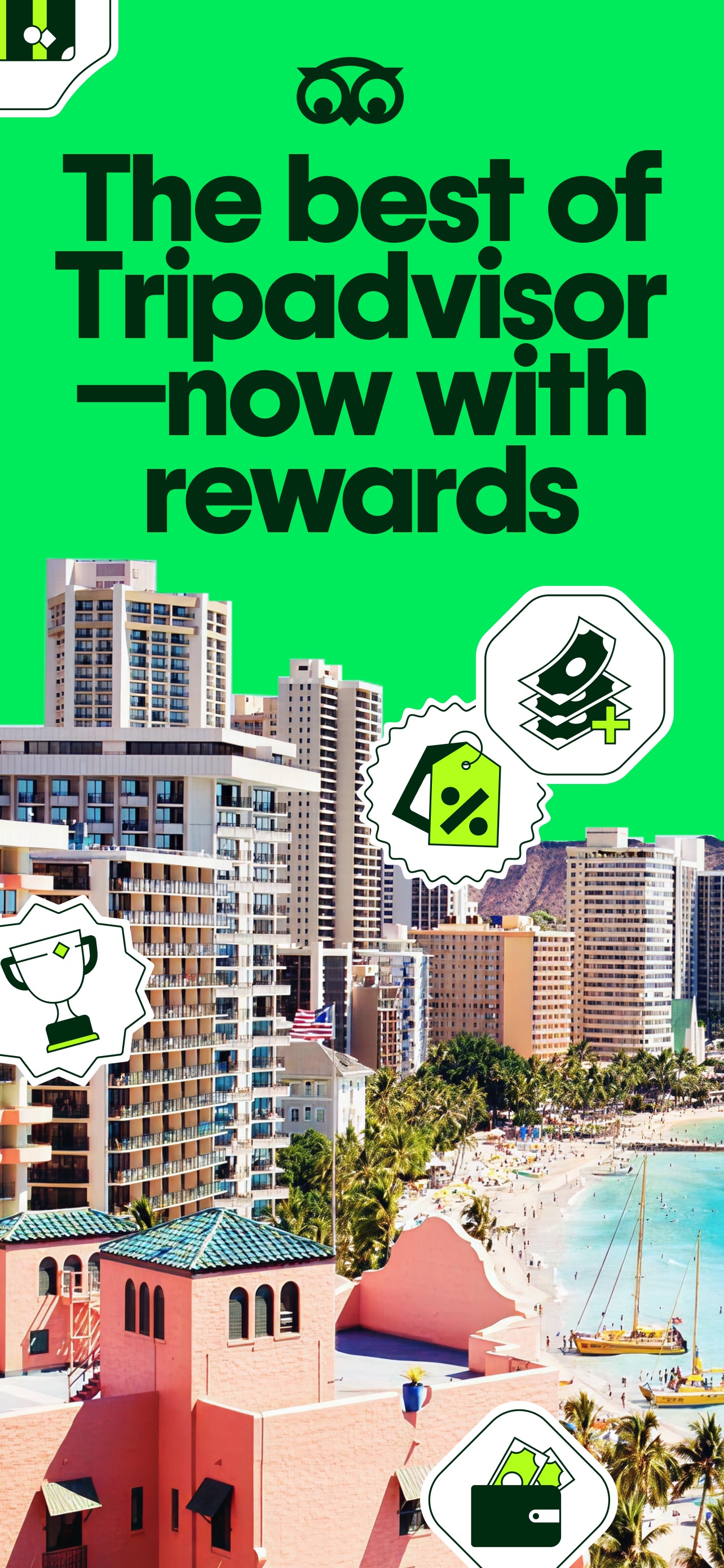 Tripadvisor App Store screenshot: The best of Tripadvisor -now with rewards