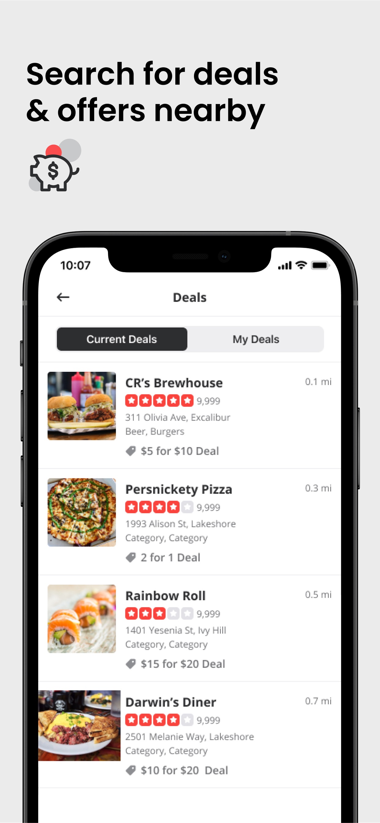 Yelp App Store screenshot 10: Search for deals & offers nearby