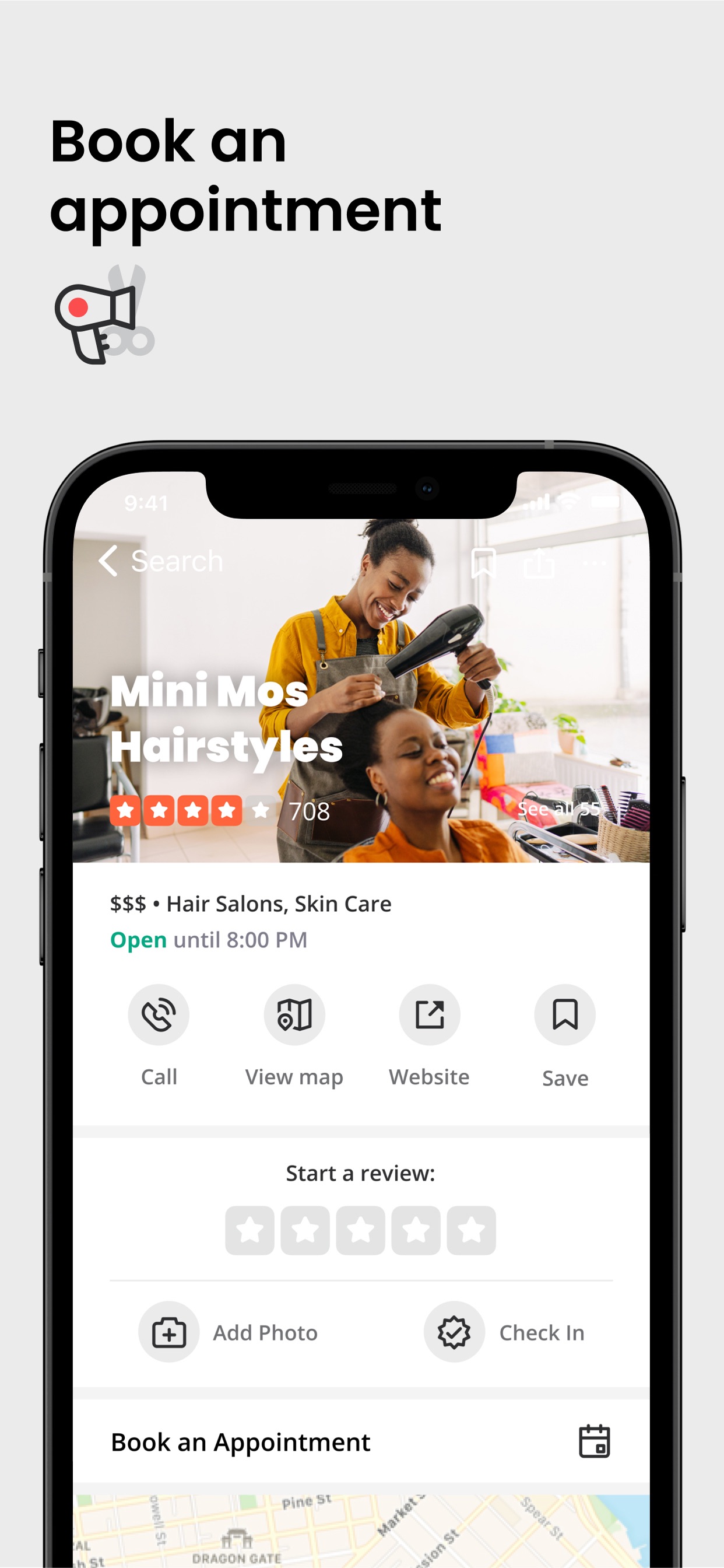 Yelp App Store screenshot: Book an appointment