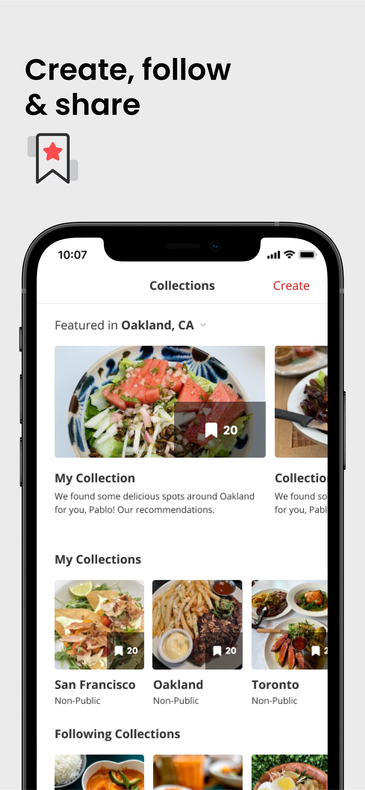 Yelp App Store screenshot 7: Create, follow & share