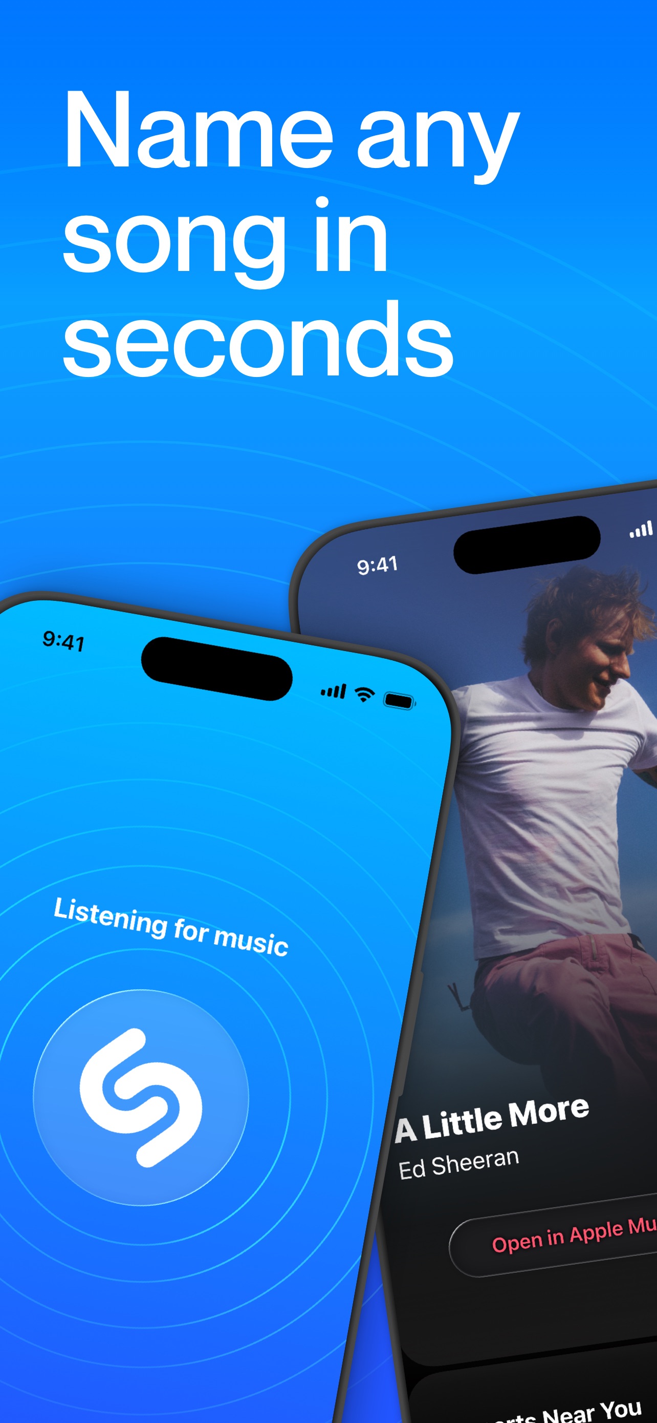 Shazam App Store screenshot: Name any song in seconds