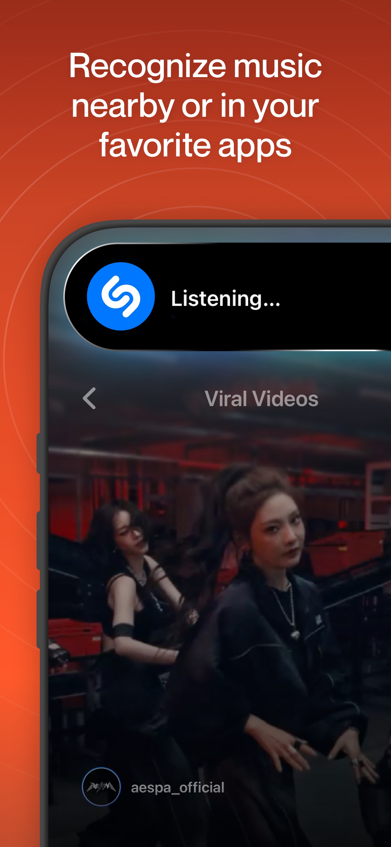 Shazam App Store screenshot: Recognize music nearby or in your favorite apps