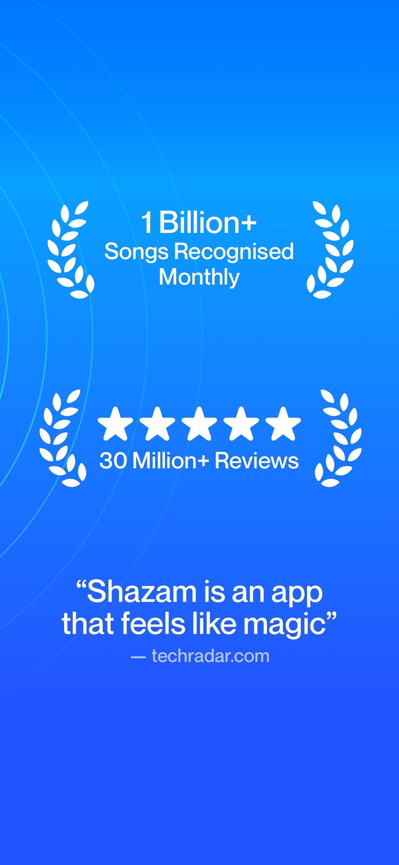 Shazam App Store screenshot: listing design