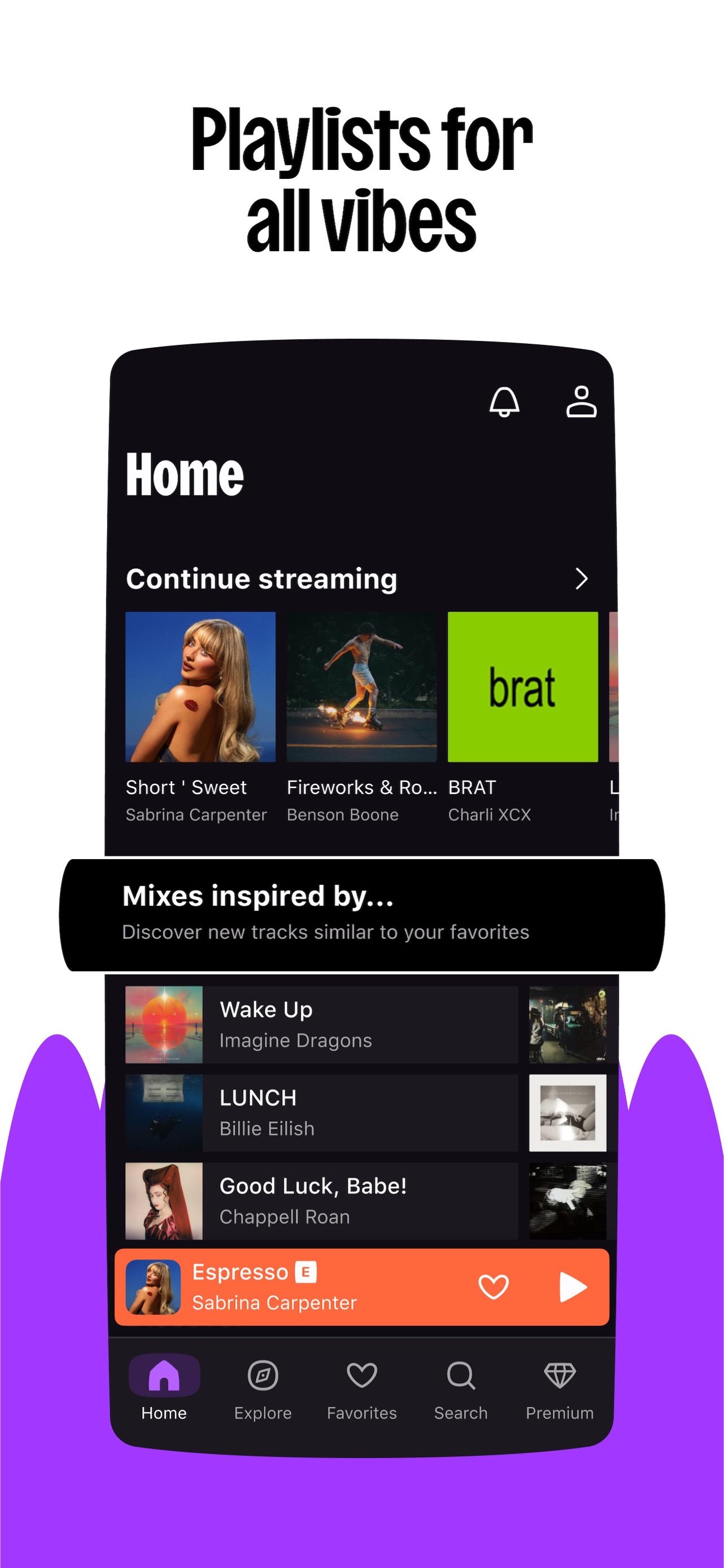 Deezer App Store screenshot 6: Playlists for all vibes