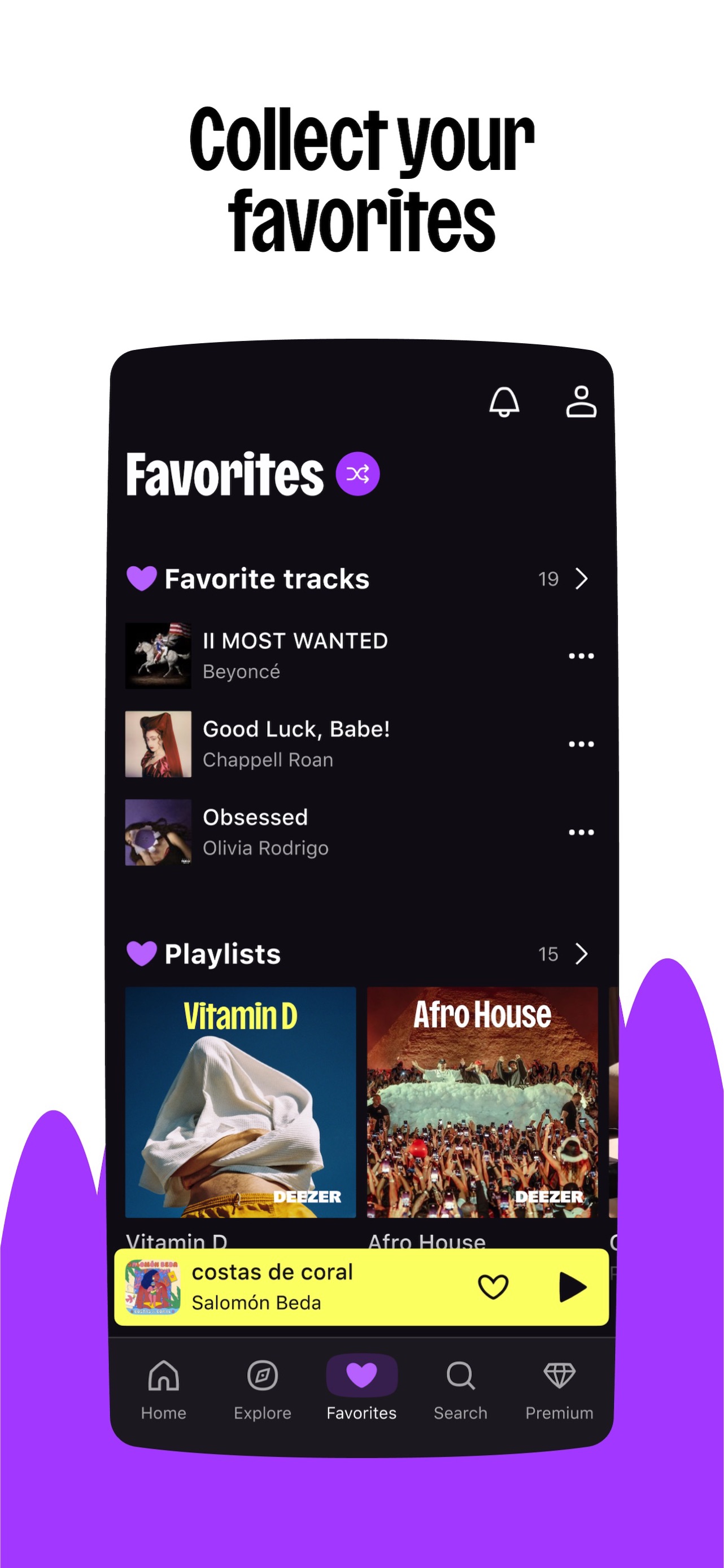 Deezer App Store screenshot 9: Collect your favorites