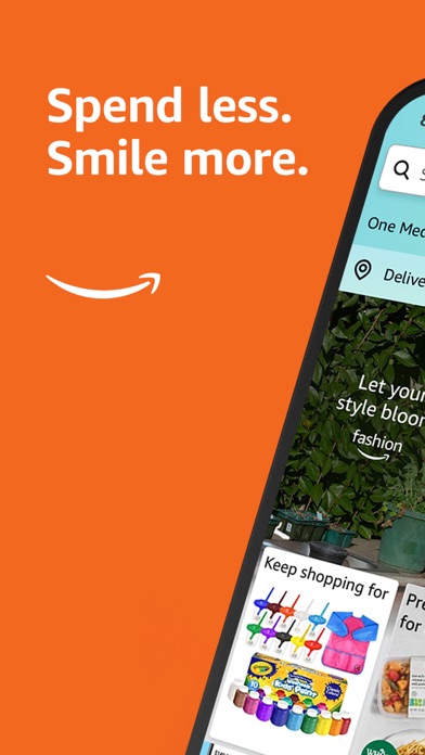Amazon Shopping App Store screenshot: Spend less. Smile more.