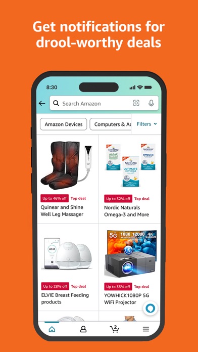 Amazon Shopping App Store screenshot: Get notifications for drool-worthy deals