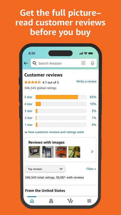 Amazon Shopping App Store screenshot 7: Get the full picture- read customer reviews before you buy
