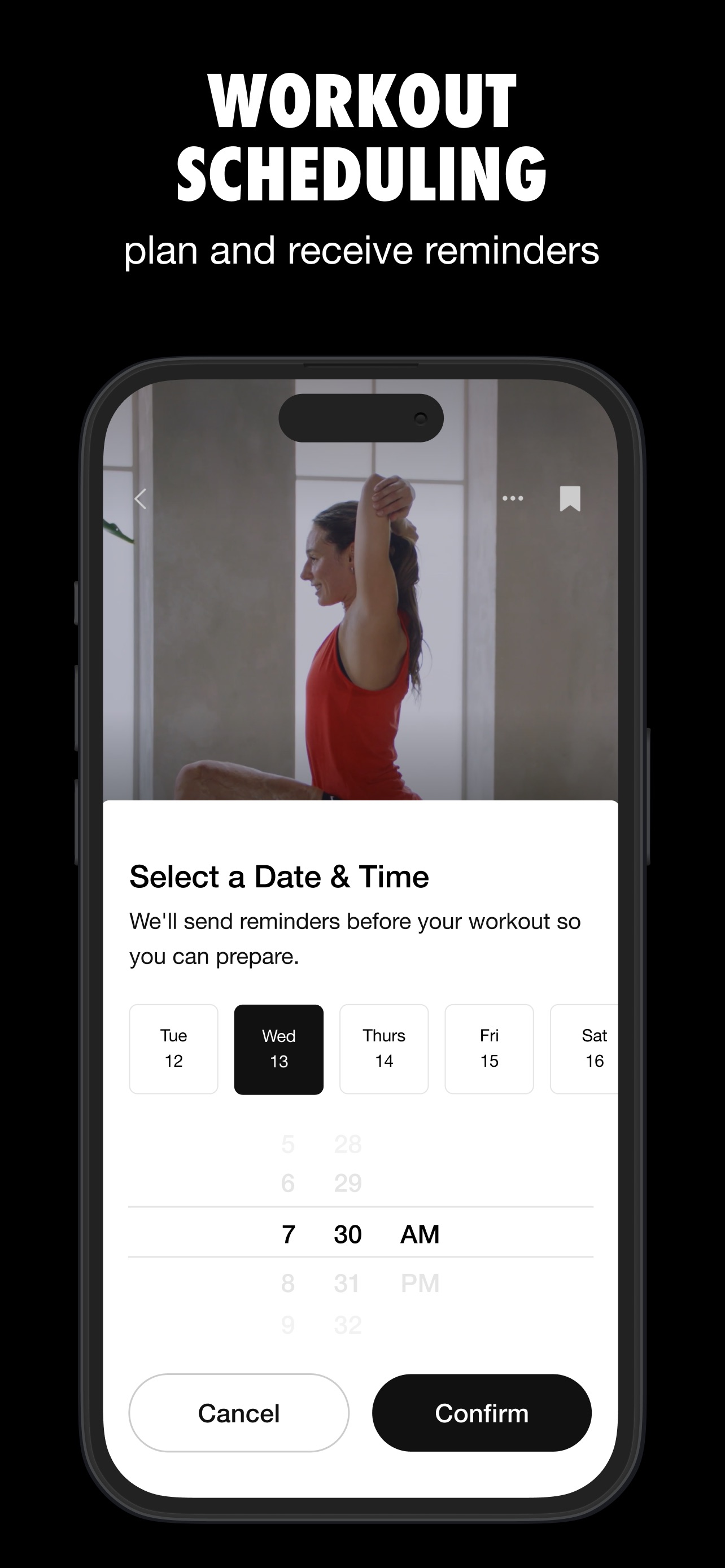 Nike Training Club App Store screenshot 8: WORKOUT SCHEDULING plan and receive reminders