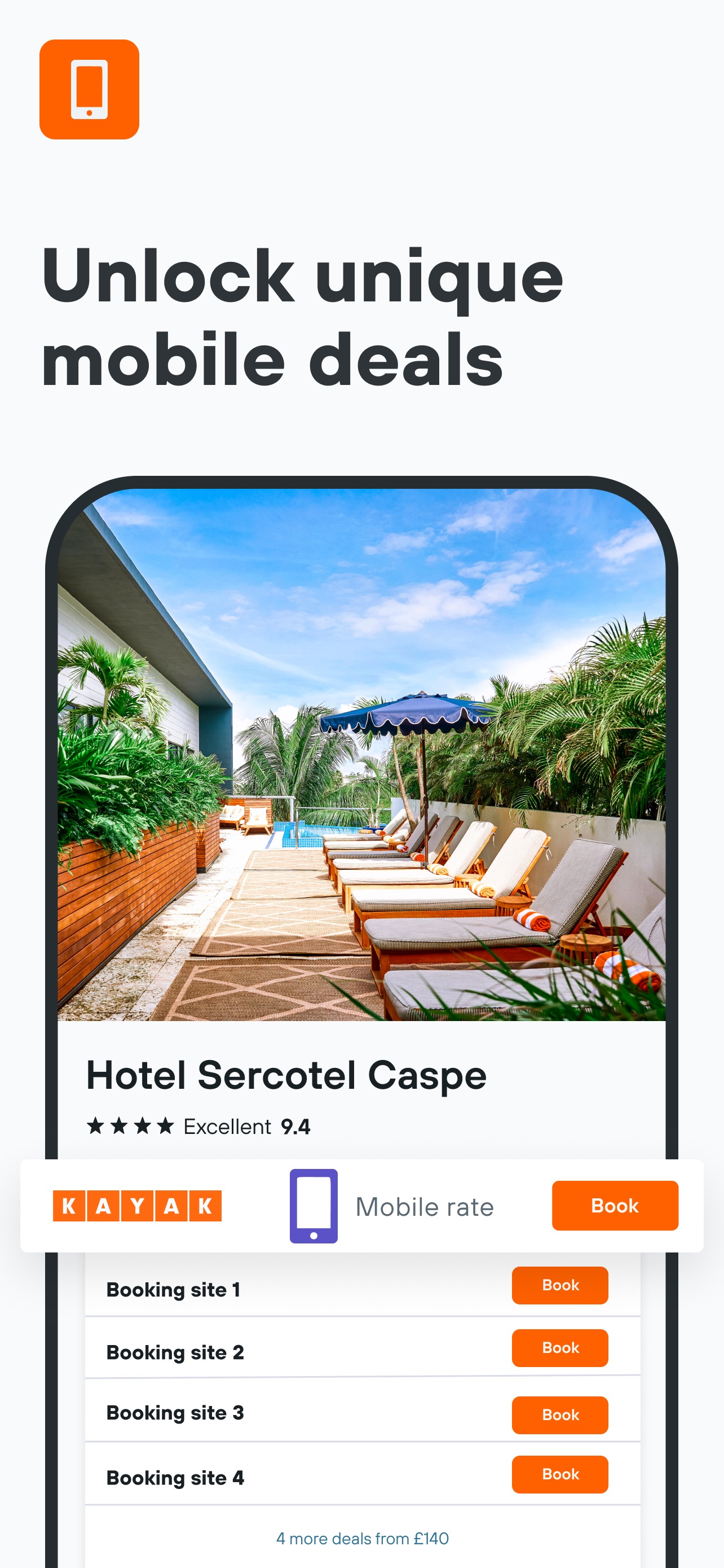 KAYAK App Store screenshot 5: Unlock unique mobile deals