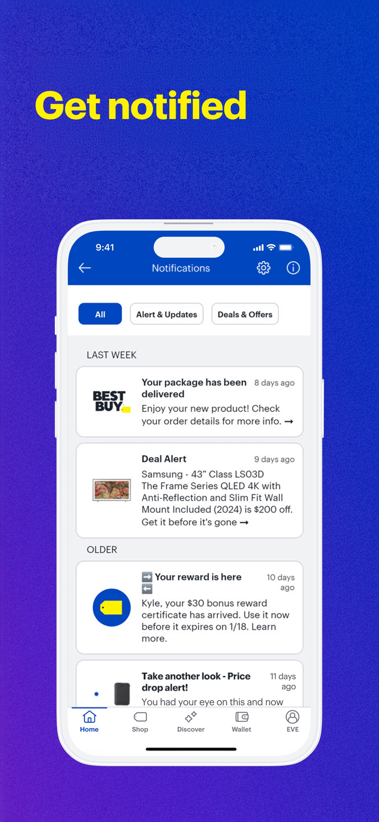 Best Buy App Store screenshot 5: Get notified