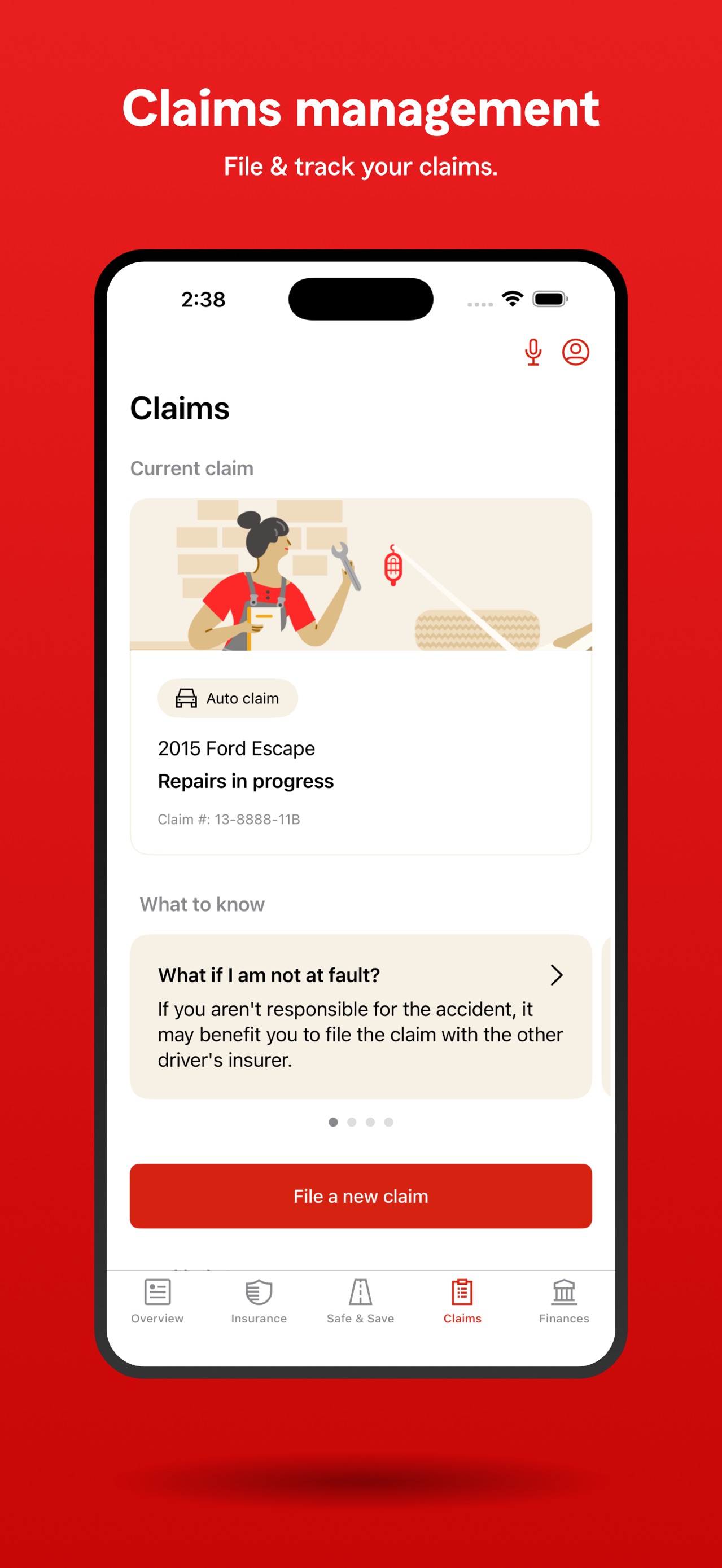 State Farm App Store screenshot 5: Claims management
File & track your claims.