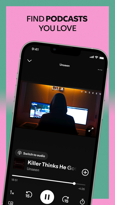 Spotify App Store screenshot: FIND PODCASTS YOU LOVE